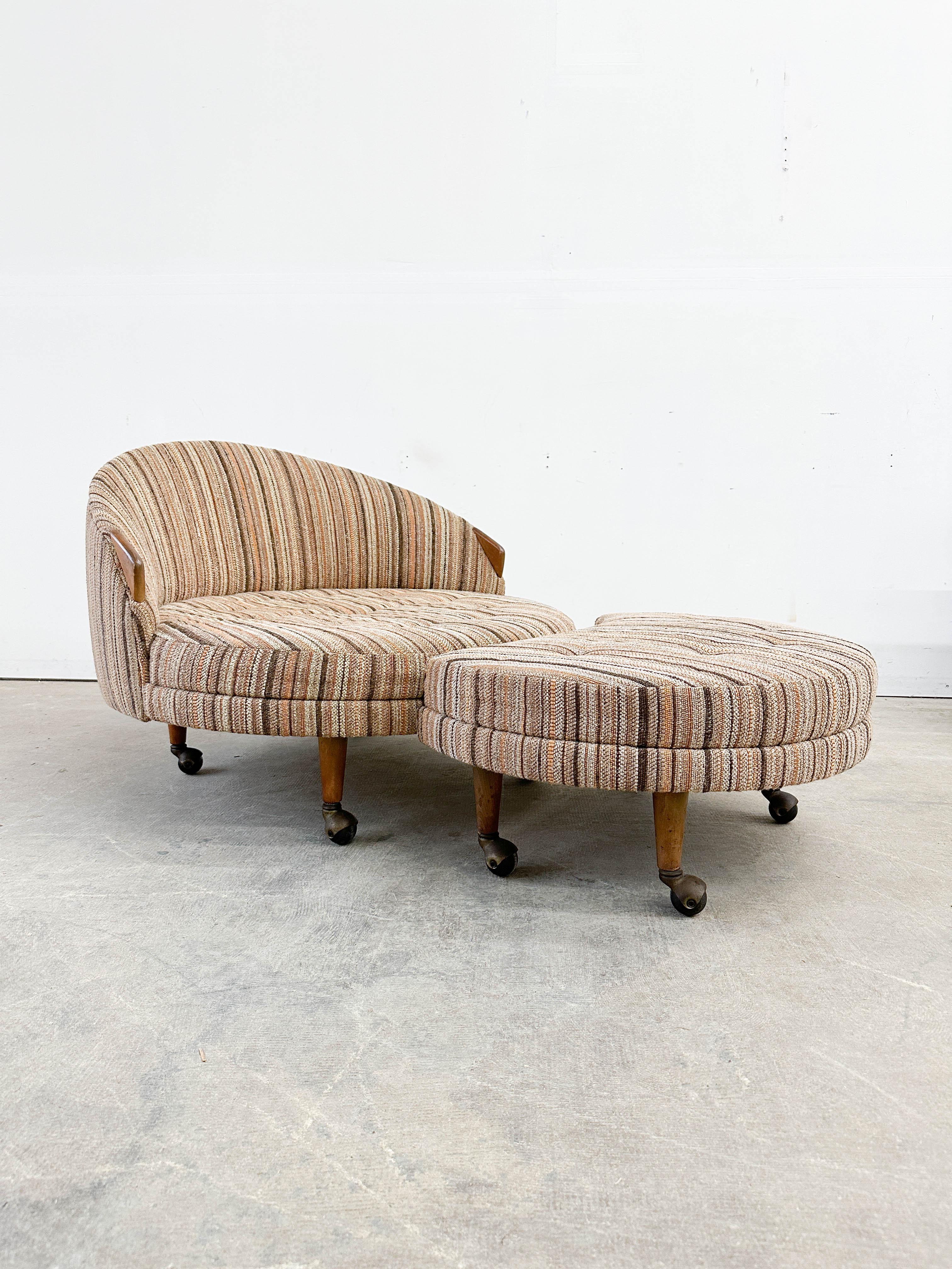Classic Chair and ottoman designed by Adrian Pearsall for his company Craft Associates in the 1960s, this set earned the Havana moniker as it evokes a romantic image of one curling up and relaxing with one's feet up. Consisting of a low barrel