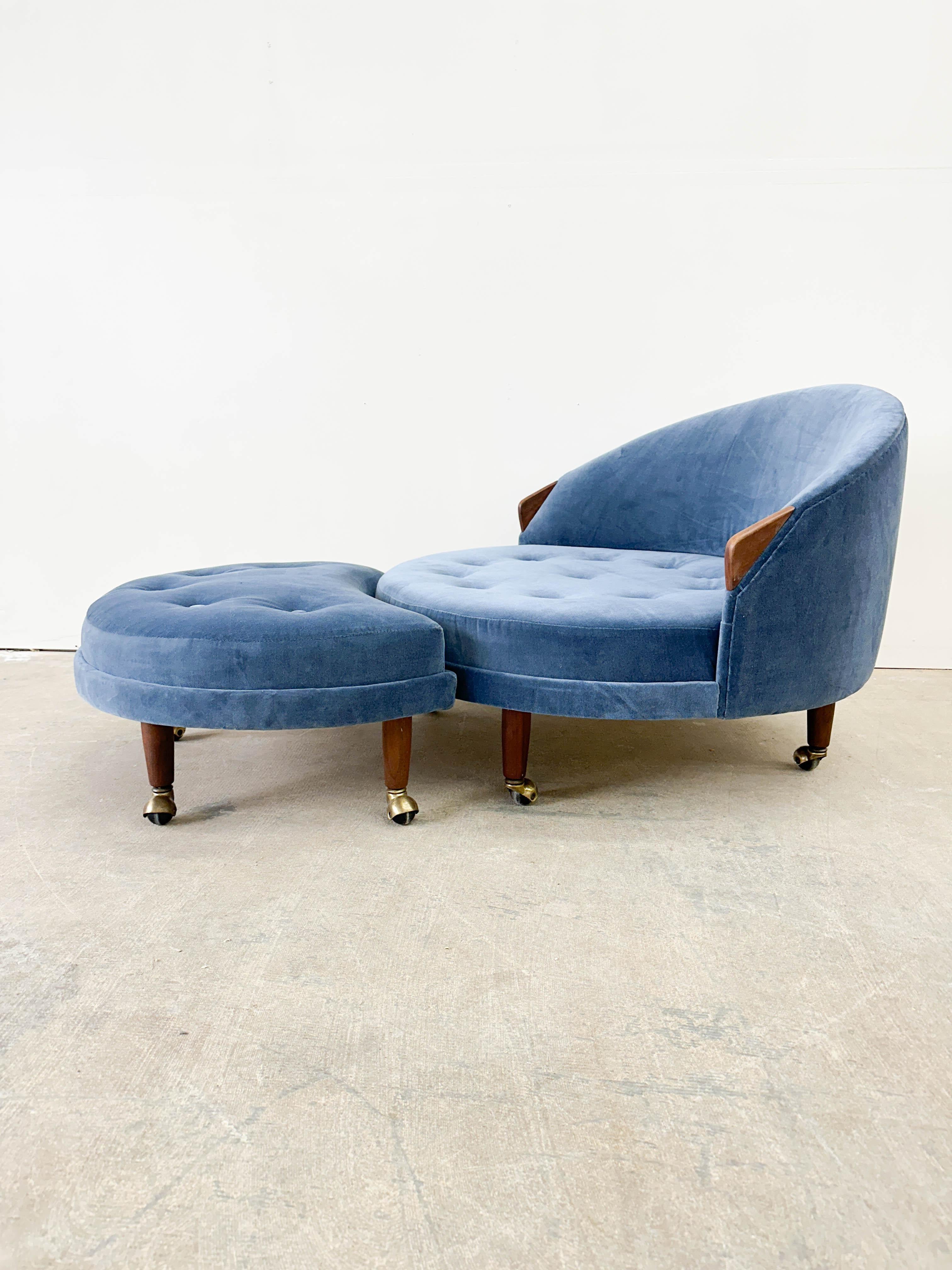 Mid-Century Modern Adrian Pearsall 'Havana' chair and ottoman For Sale