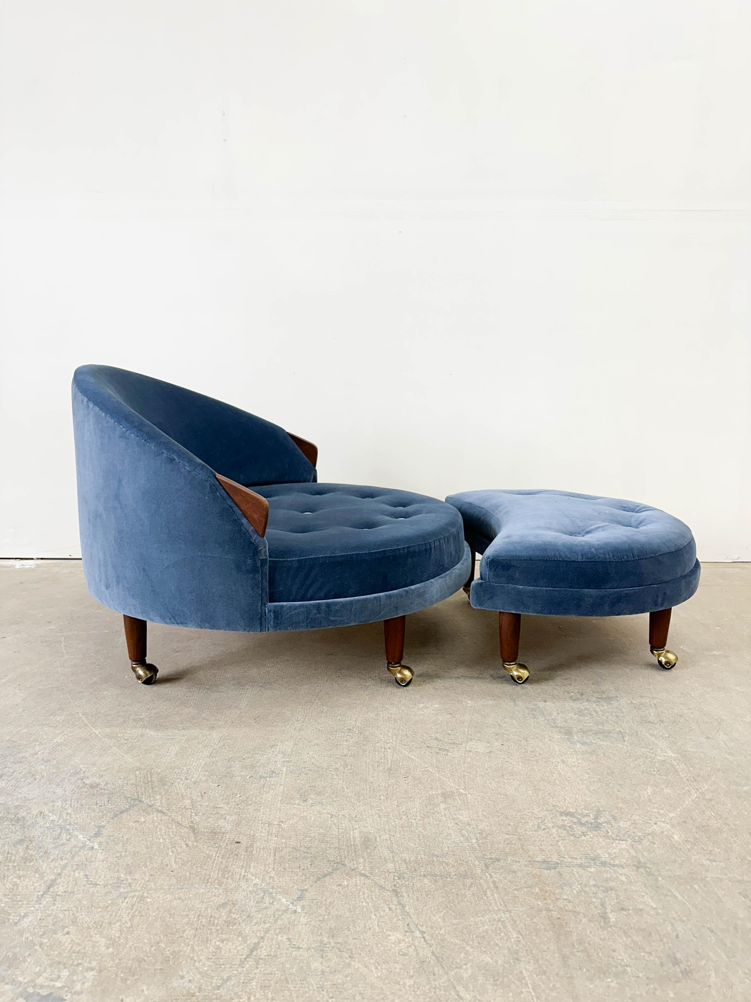 American Adrian Pearsall 'Havana' chair and ottoman For Sale