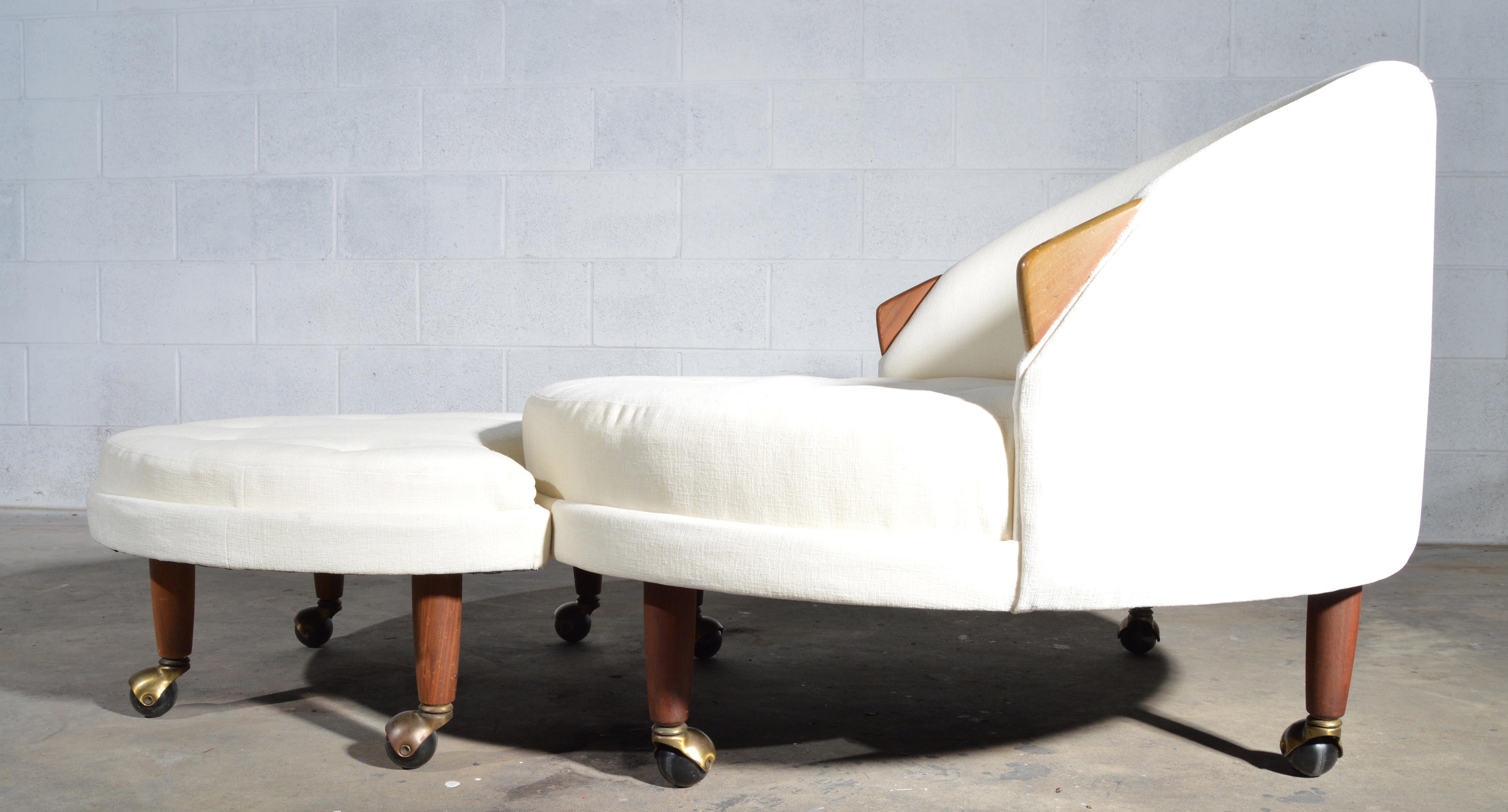 Adrian Pearsall Havana Lounge Chair and Ottoman in Crypton Fabric 2