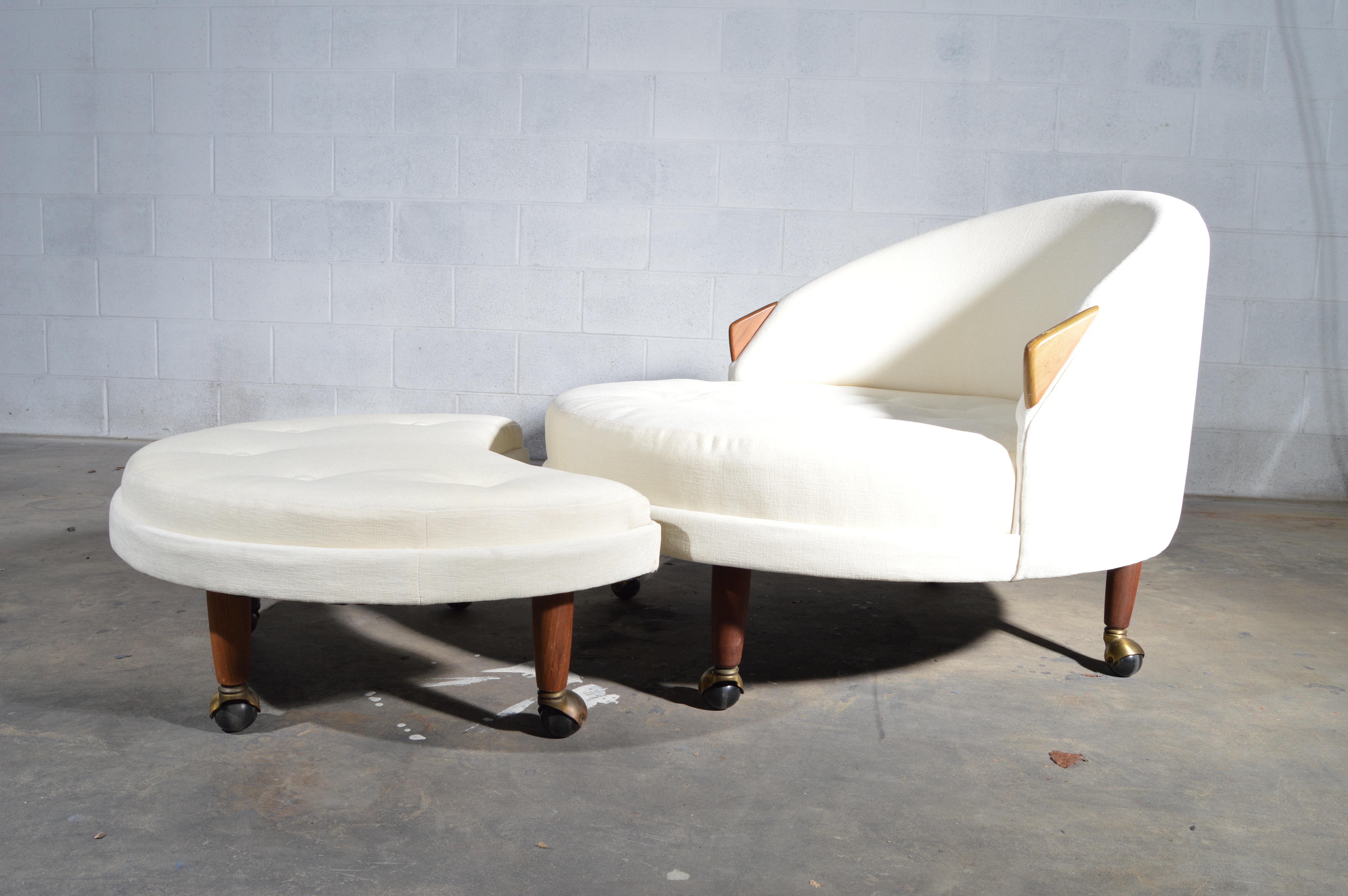 Adrian Pearsall Havana Lounge Chair and Ottoman in Crypton Fabric 3