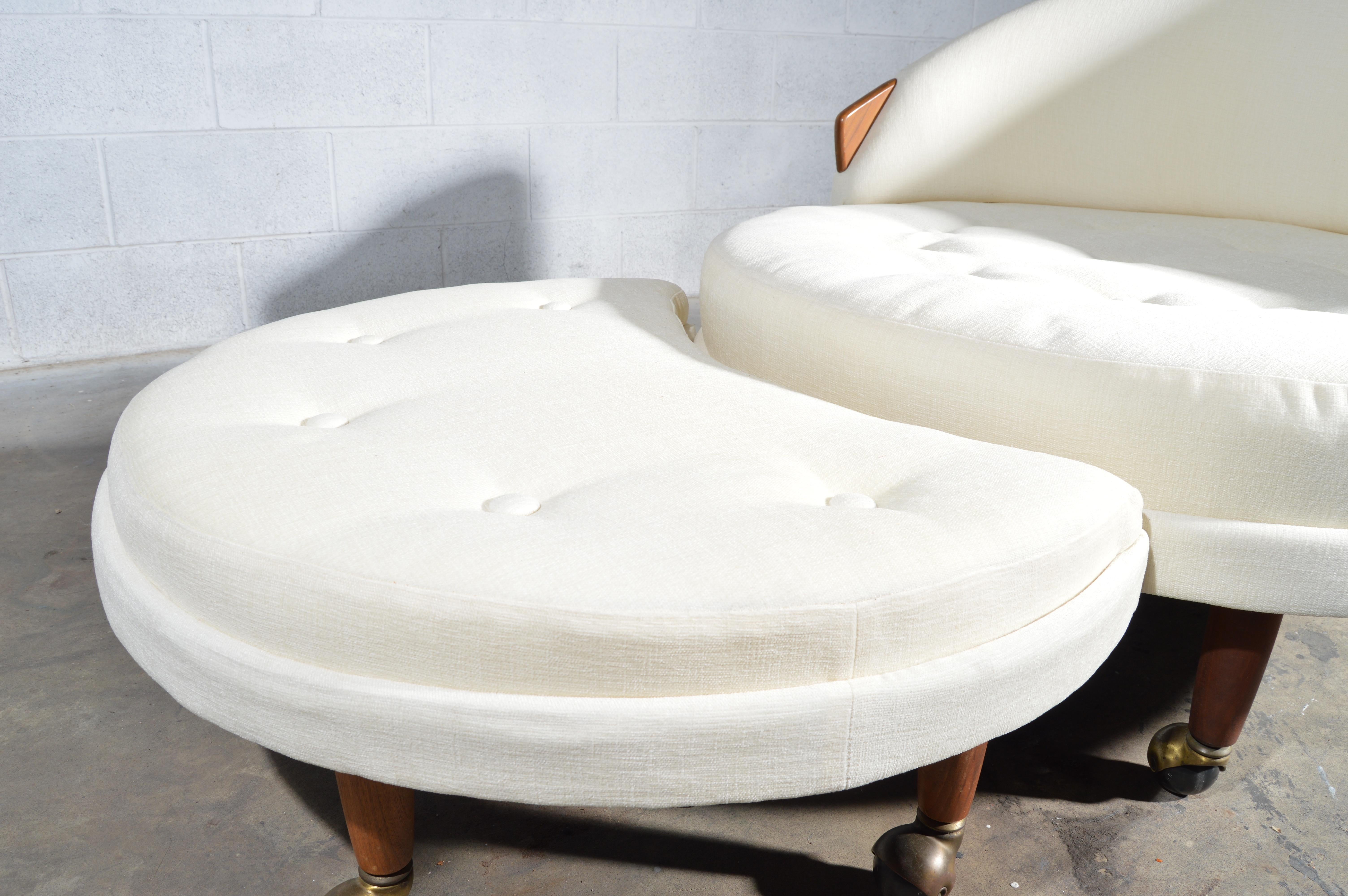 Adrian Pearsall Havana Lounge Chair and Ottoman in Crypton Fabric 5