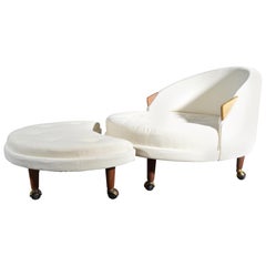 Adrian Pearsall Havana Lounge Chair and Ottoman in Crypton Fabric
