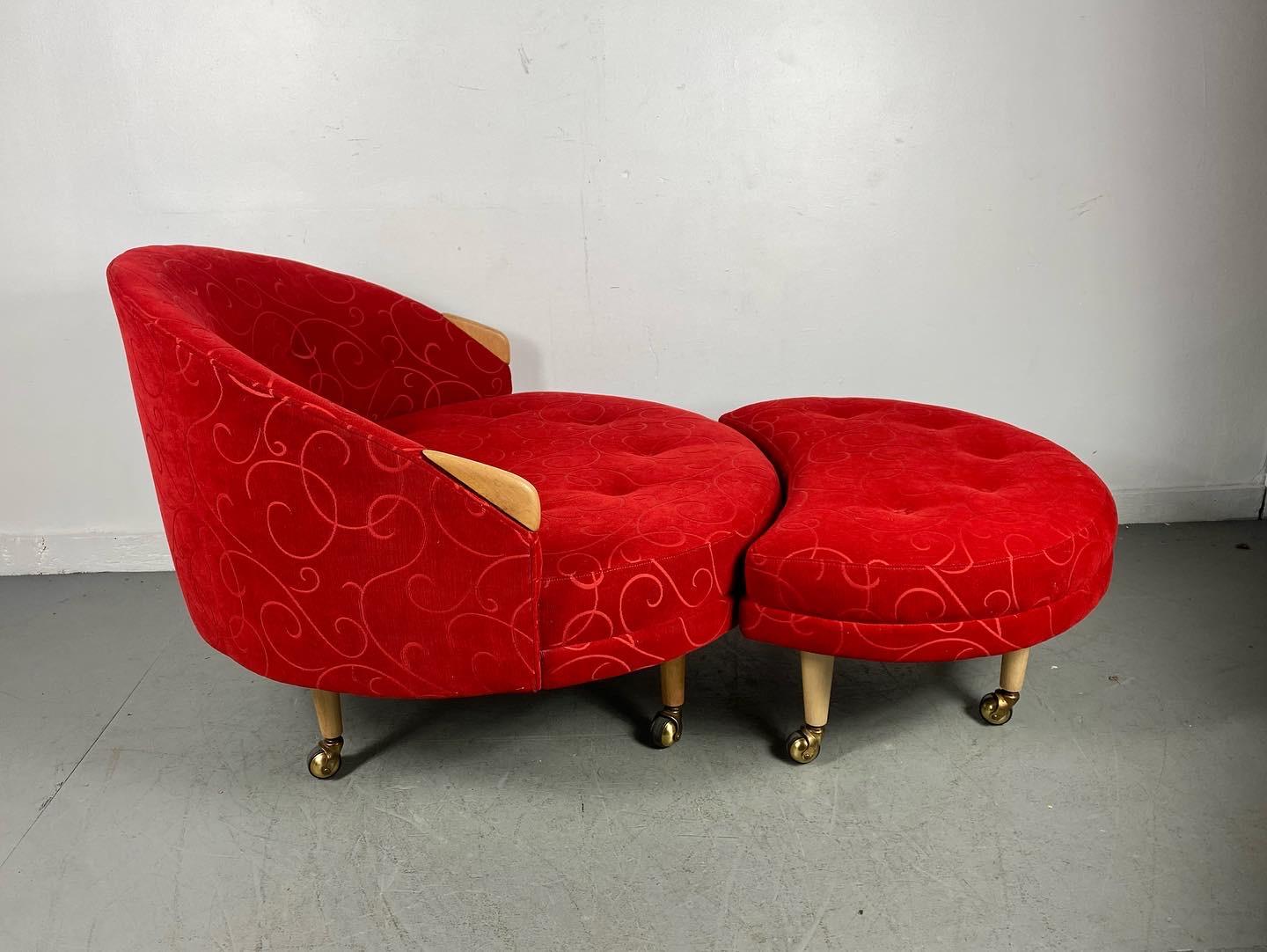 round armchair with ottoman