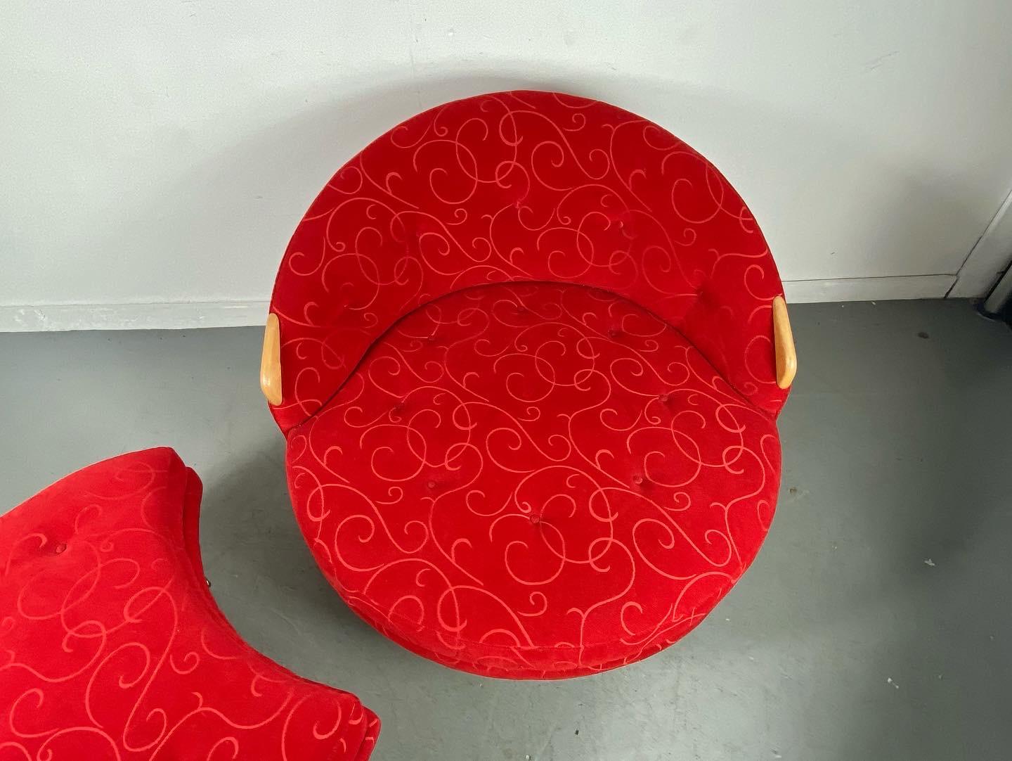 round lounge chair with ottoman