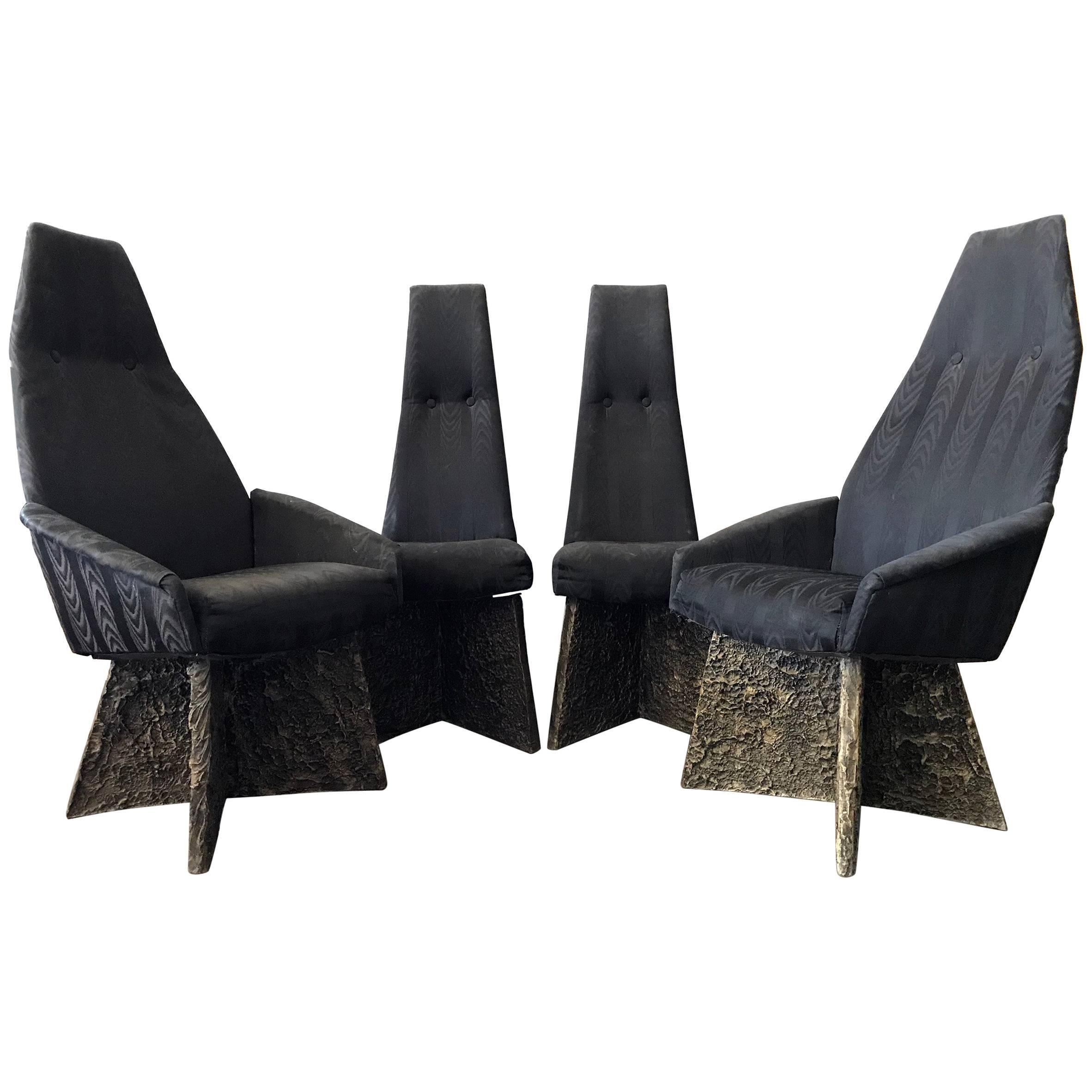 Adrian Pearsall High Back Brutalist Dining Chairs, Set of Four