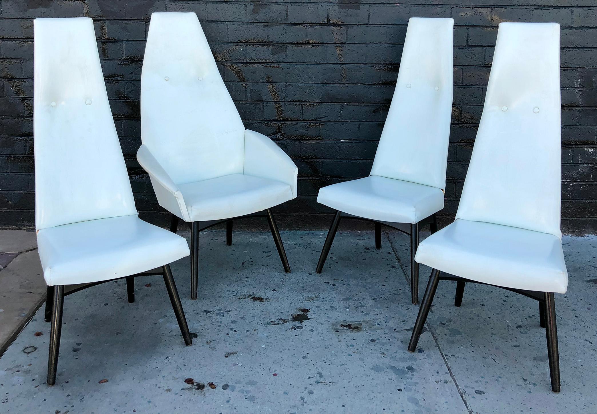 Mid-Century Modern Adrian Pearsall High Back Dining Chairs Set of 4