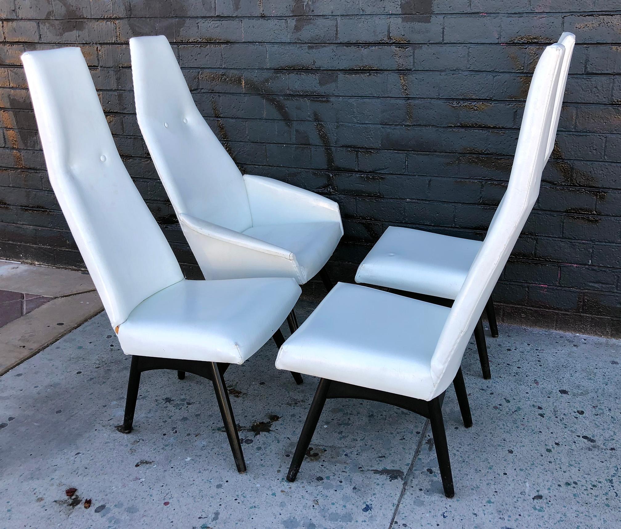 Adrian Pearsall High Back Dining Chairs Set of 4 In Good Condition In Culver City, CA