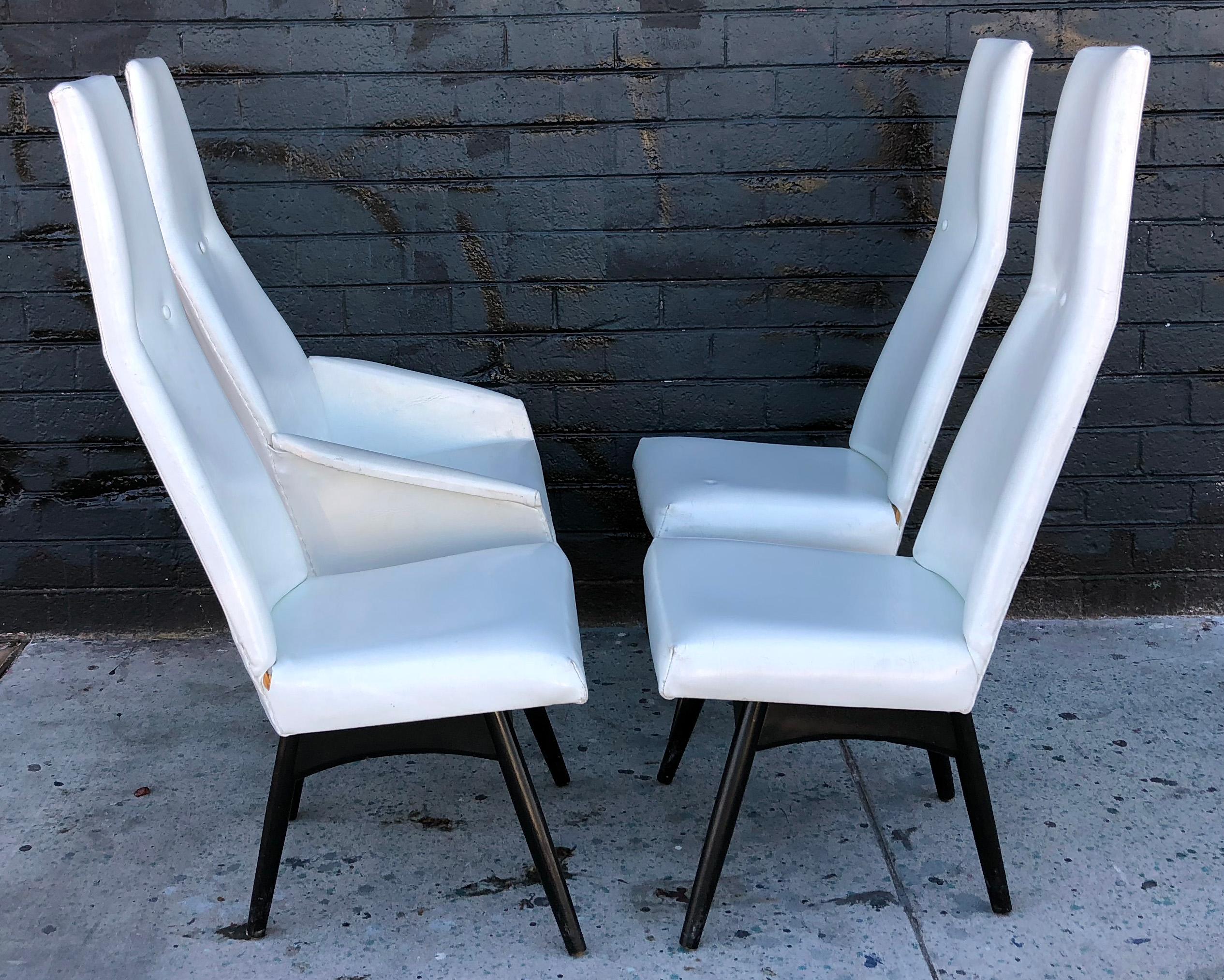 Mid-20th Century Adrian Pearsall High Back Dining Chairs Set of 4