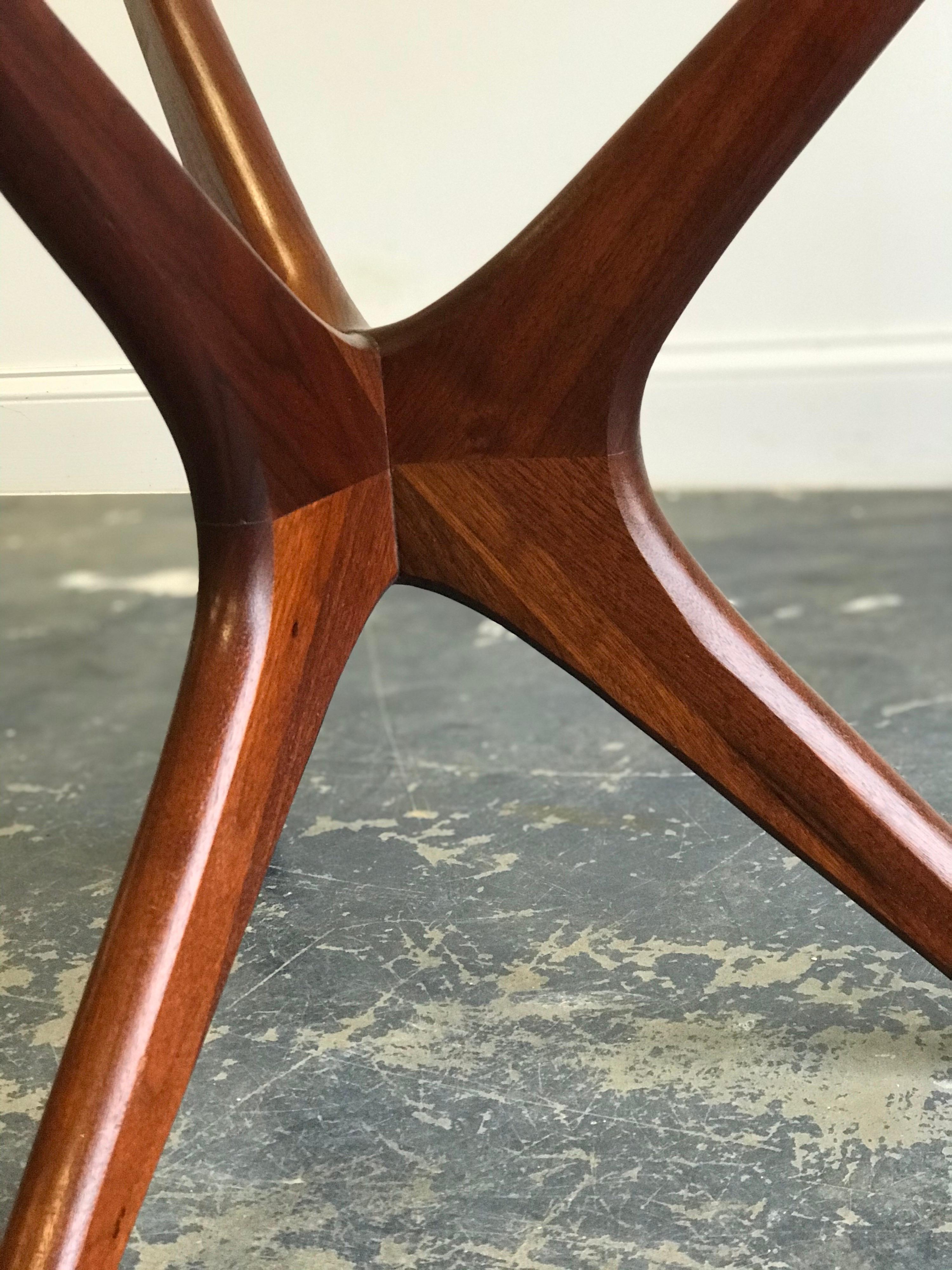Adrian Pearsall “Jacks” End Tables, Walnut and Glass 2