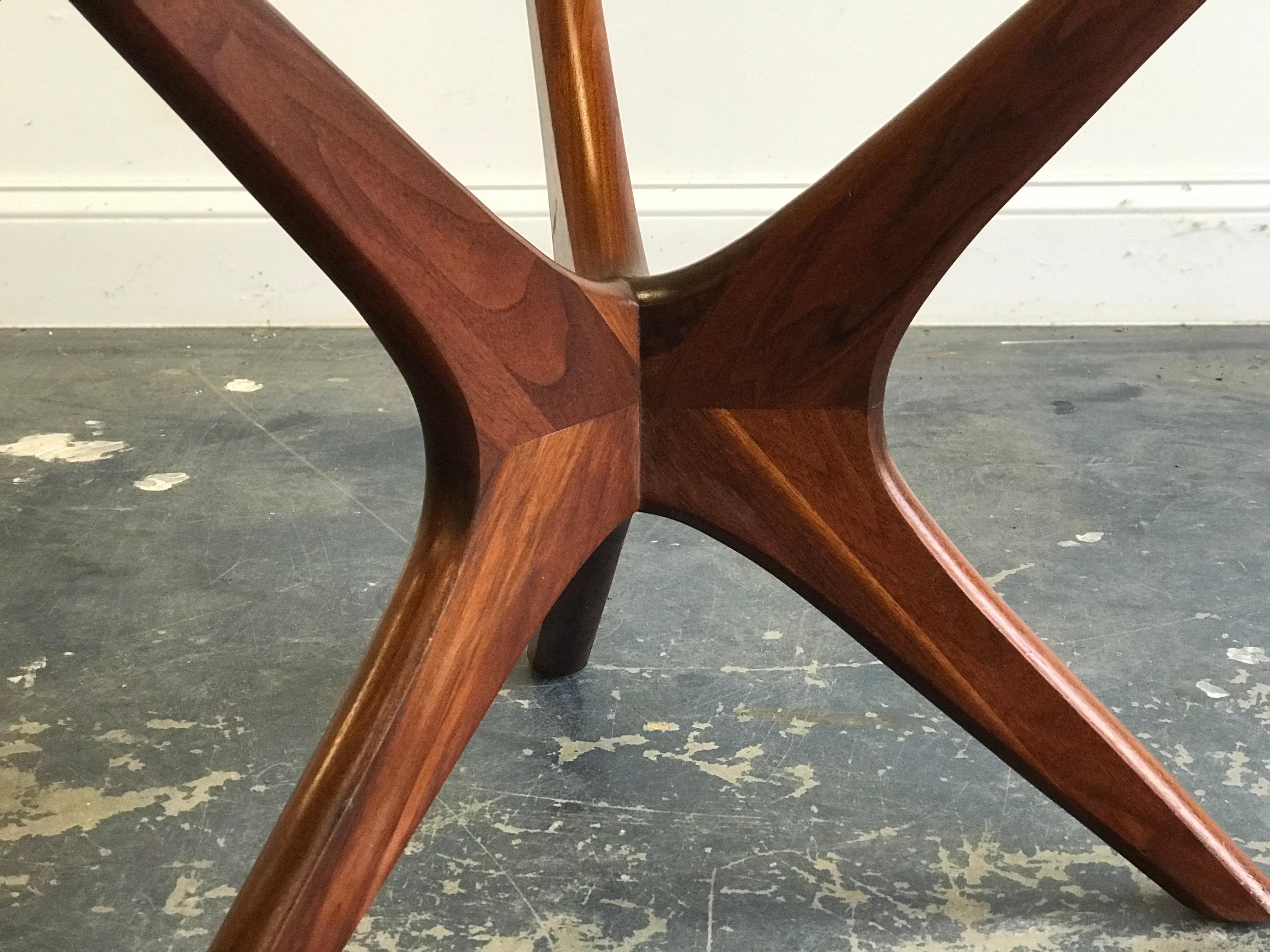 Adrian Pearsall “Jacks” End Tables, Walnut and Glass 3