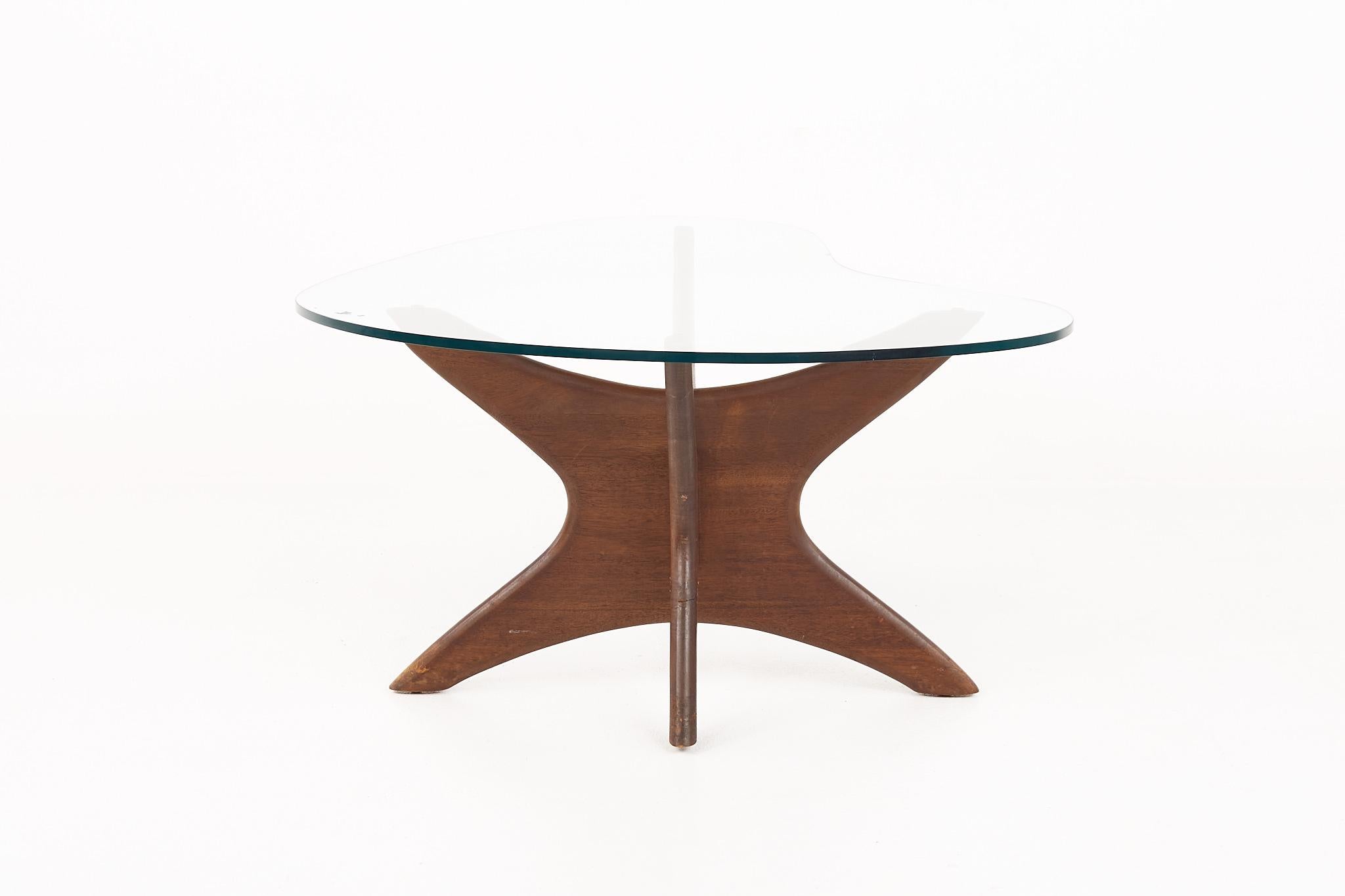 Adrian Pearsall Jacks Mid Century Walnut and Glass Coffee Table 1
