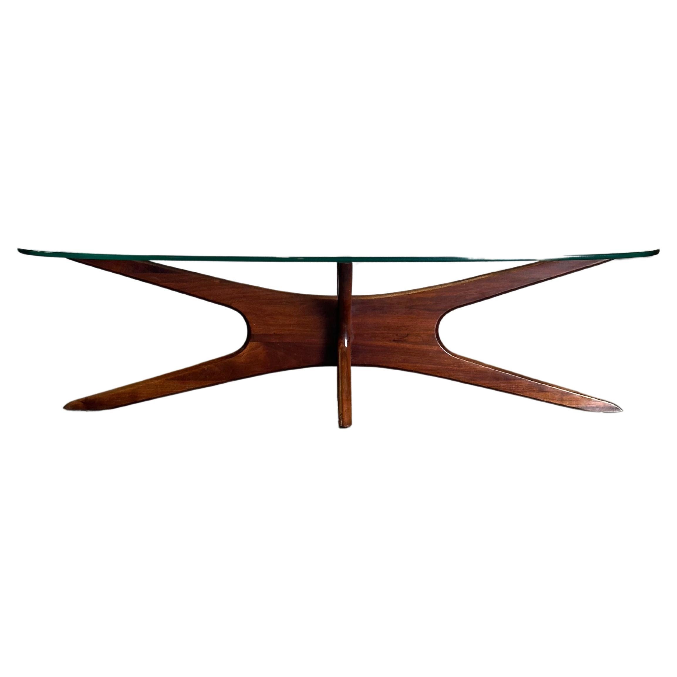 Adrian Pearsall “Jacks” Sculptural Coffee Table, Model 893-Tgo, Walnut and Glass