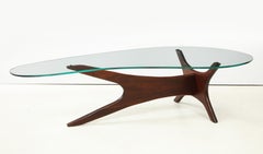 Adrian Pearsall Kidney Shape Walnut Coffee Table
