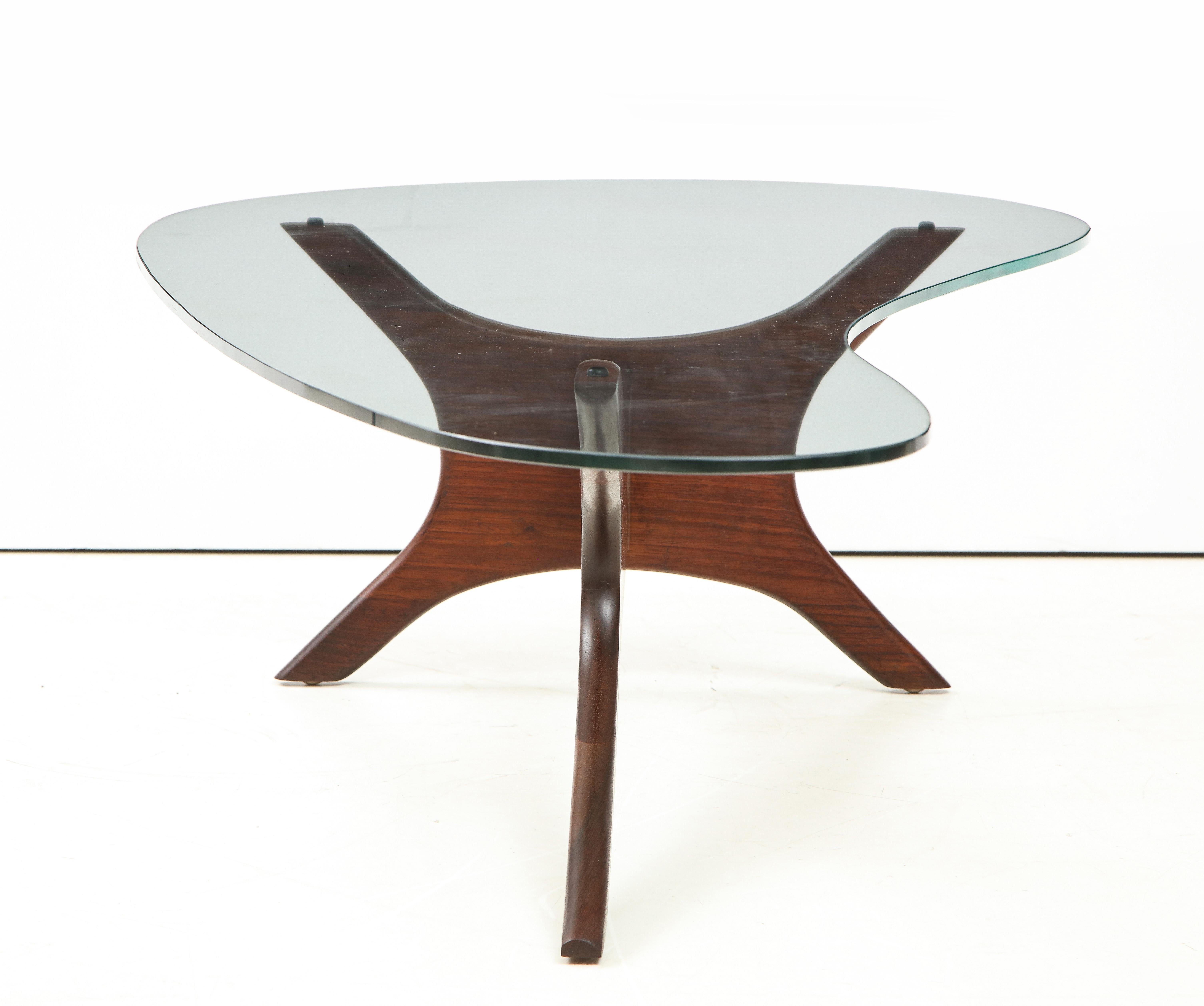 Mid-Century Modern Adrian Pearsall Kidney Shape Walnut Coffee Table