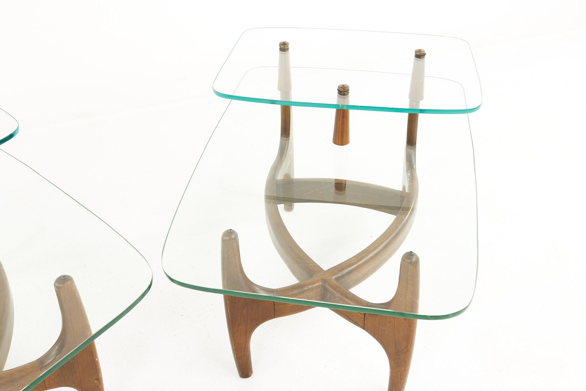 Adrian Pearsall Kroehler Style Mid Century Side Tables, Pair In Good Condition In Countryside, IL
