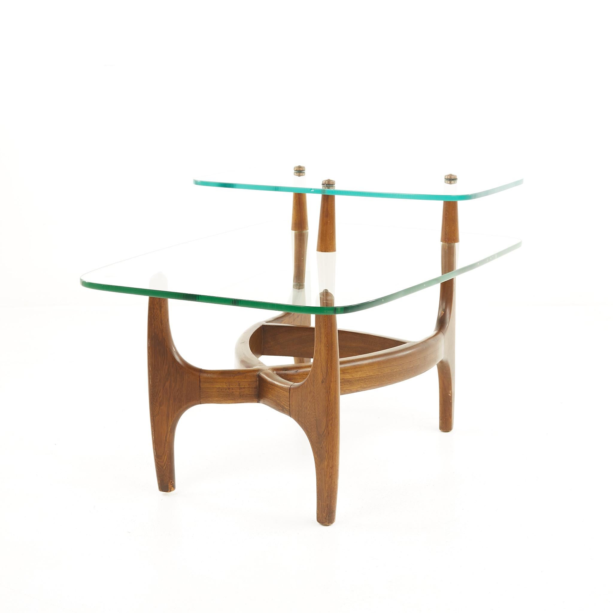 Glass Adrian Pearsall Kroehler Style Mid Century Side Tables, Pair