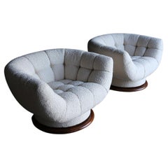 Adrian Pearsall Large Scale Swivel Lounge Chairs for Craft Associates, 1977