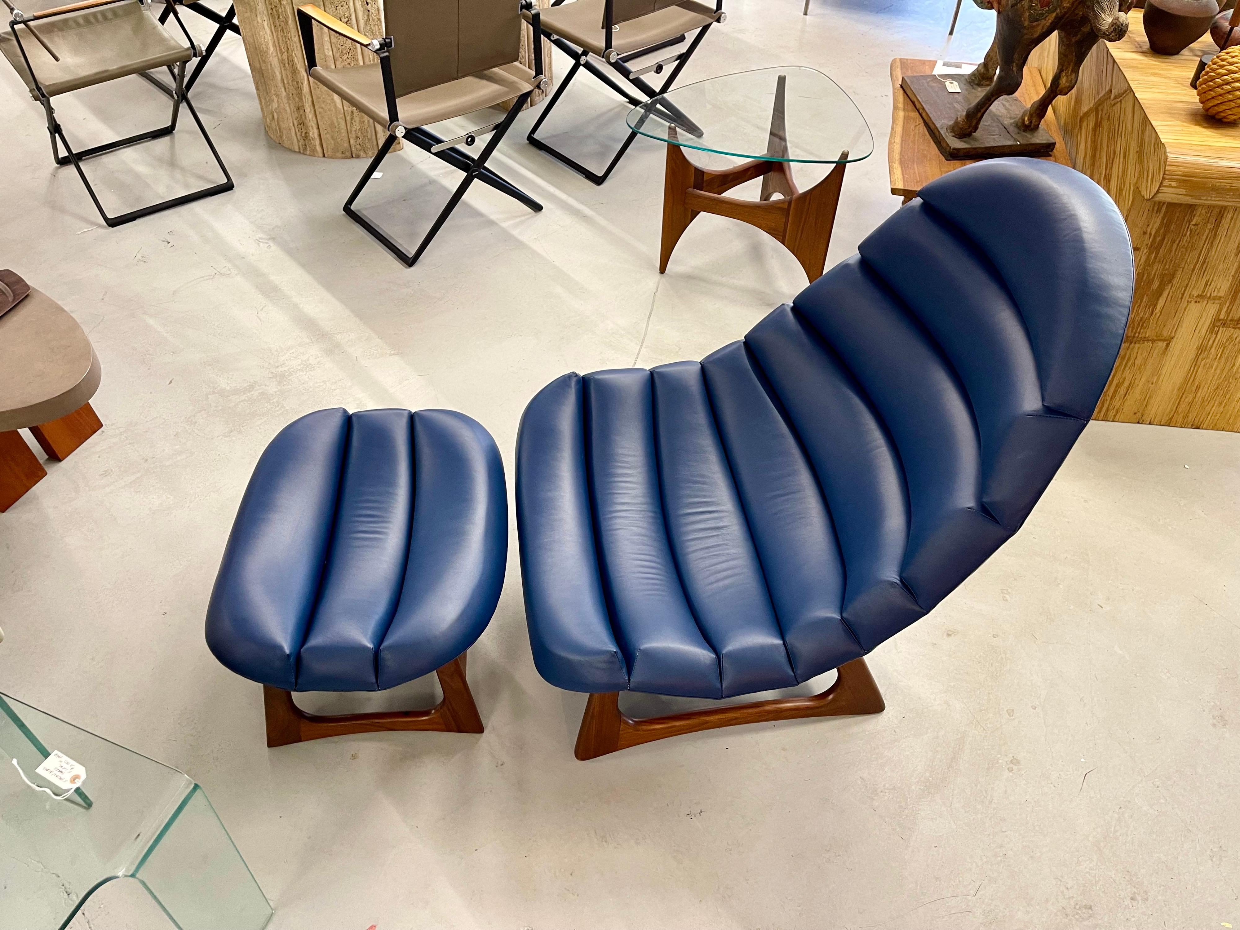 Adrian Pearsall Leather Lounge Chair and Ottoman In Good Condition In Palm Springs, CA
