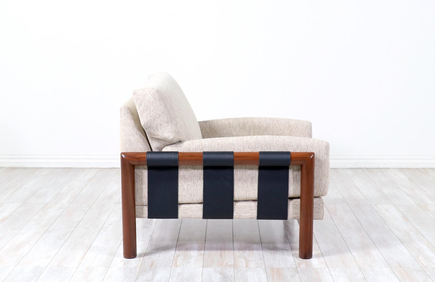 Mid-Century Modern Adrian Pearsall Leather & Tweed Lounge Chair for Craft Associates