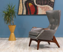Adrian Pearsall Leather Wing High Back Chair for Craft Associates