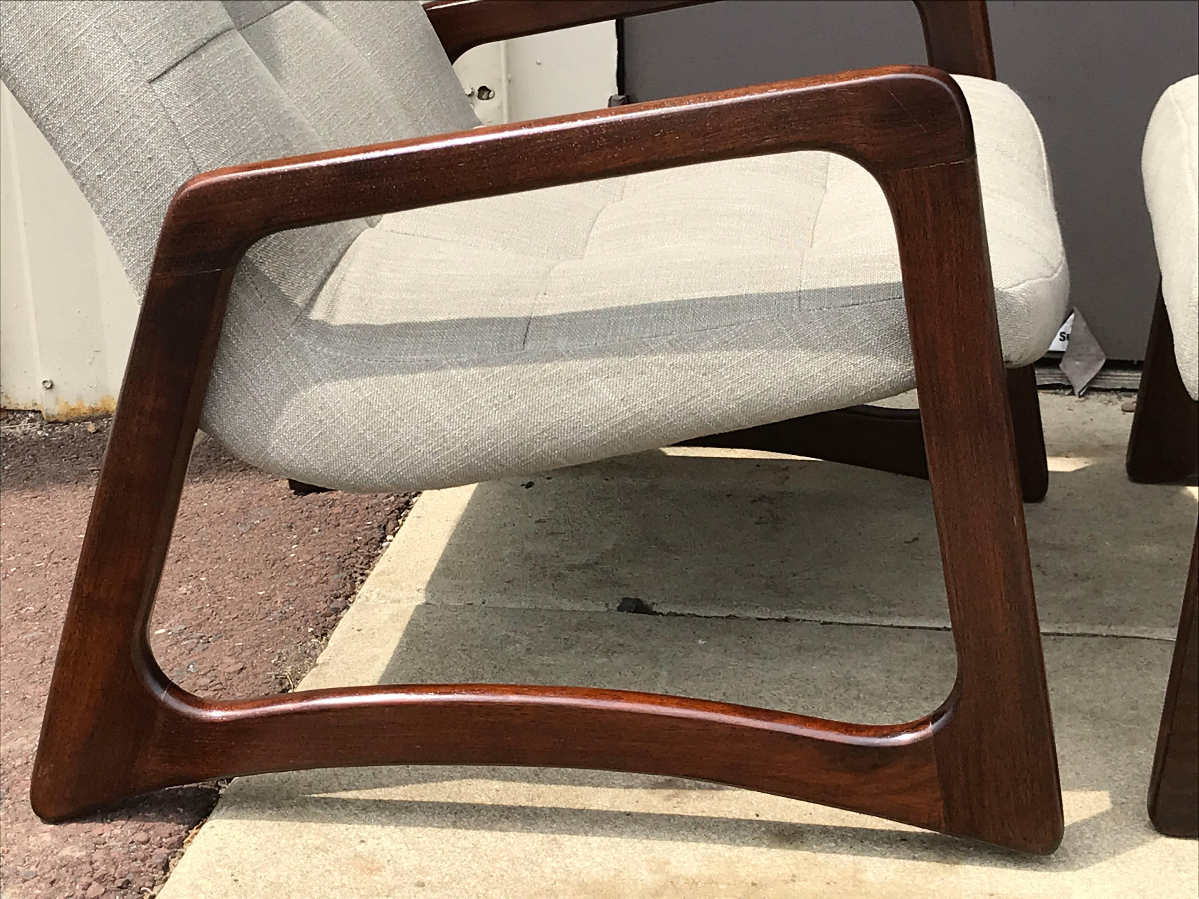 Mid-Century Modern Adrian Pearsall Lounge Chair and Ottoman for Craft Associates, Restored