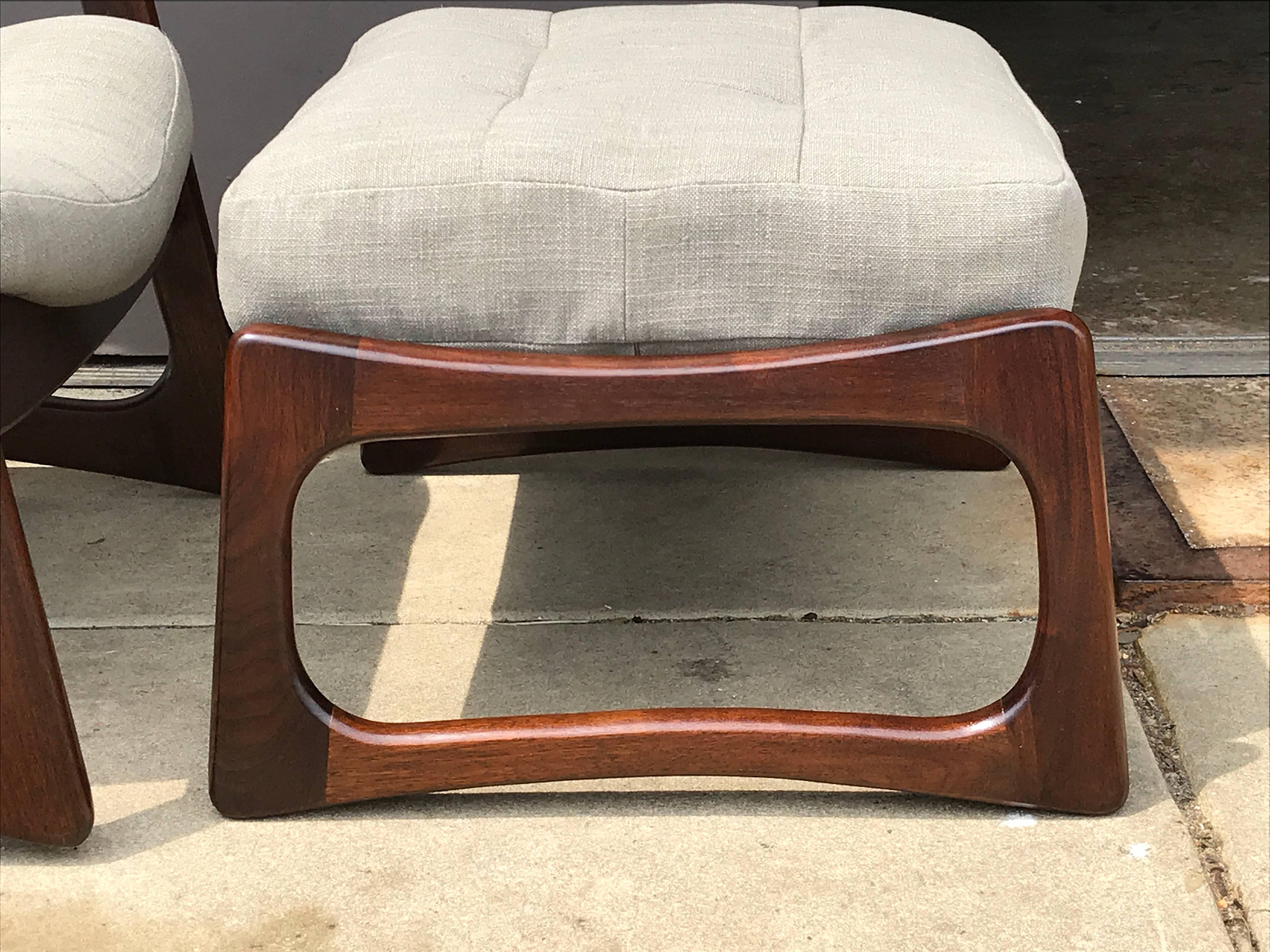 American Adrian Pearsall Lounge Chair and Ottoman for Craft Associates, Restored