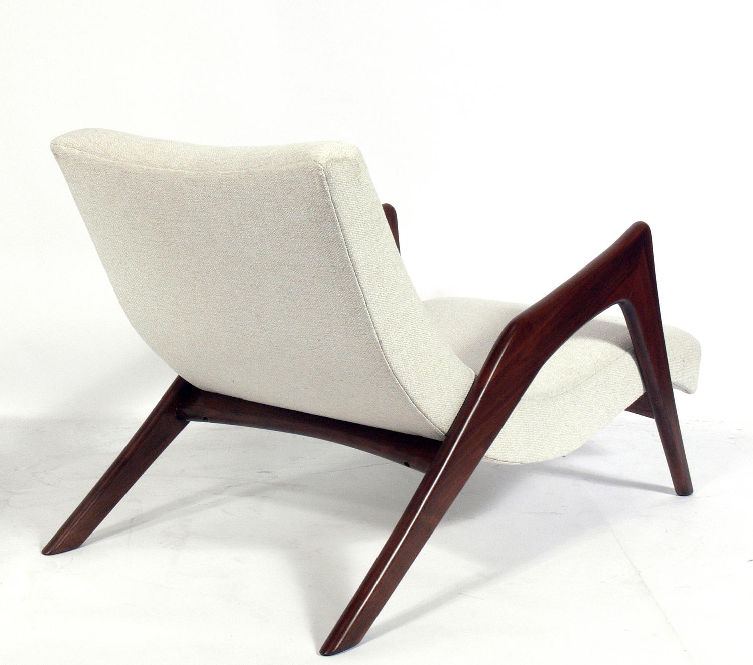 American Adrian Pearsall Lounge Chair and Ottoman