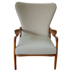 Adrian Pearsall Lounge Chair, circa 1960, Upholstered Danish Wool Fabric Kvadrat