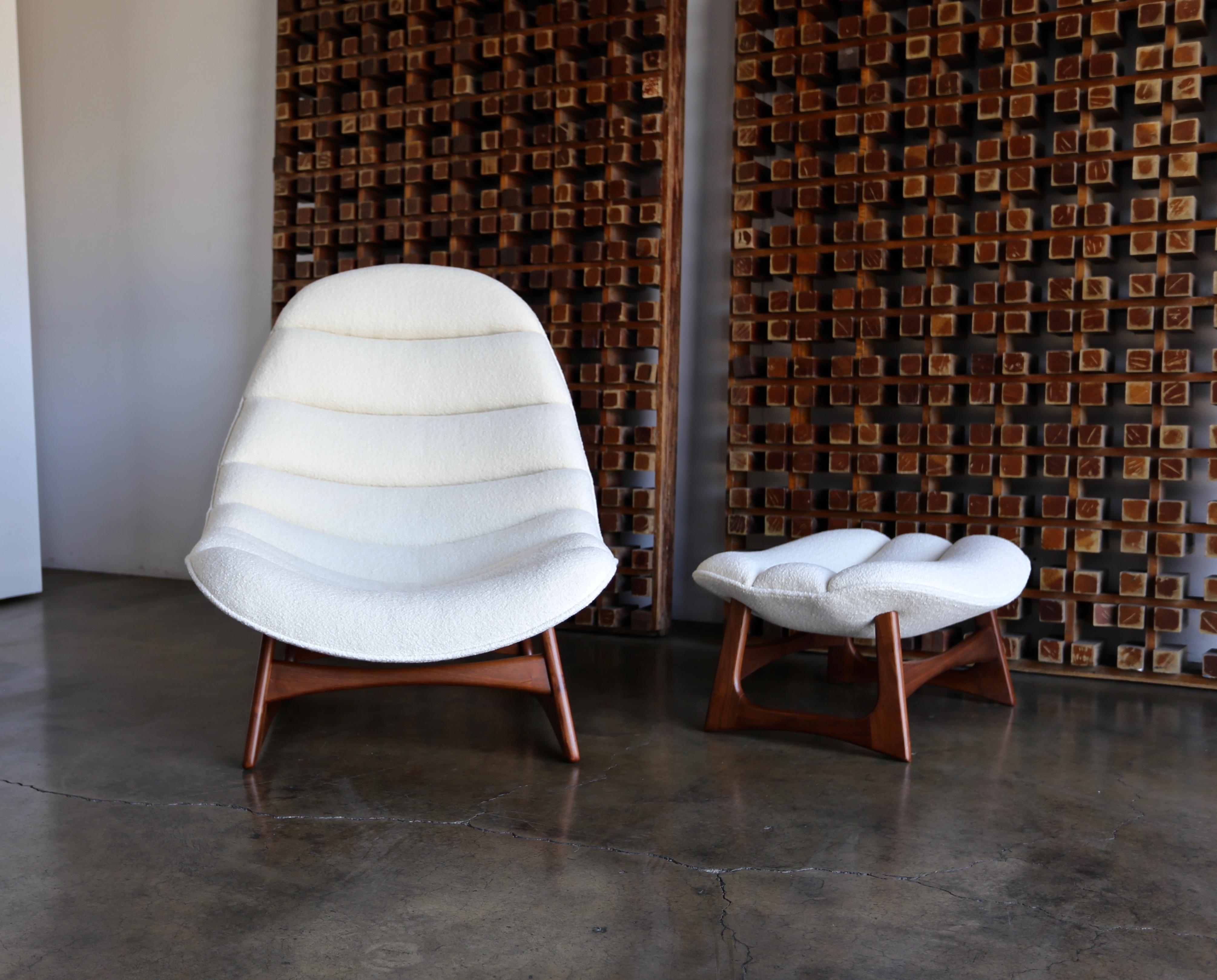 Mid-Century Modern Adrian Pearsall Lounge Chair and Ottoman for Craft Associates Inc., circa 1960