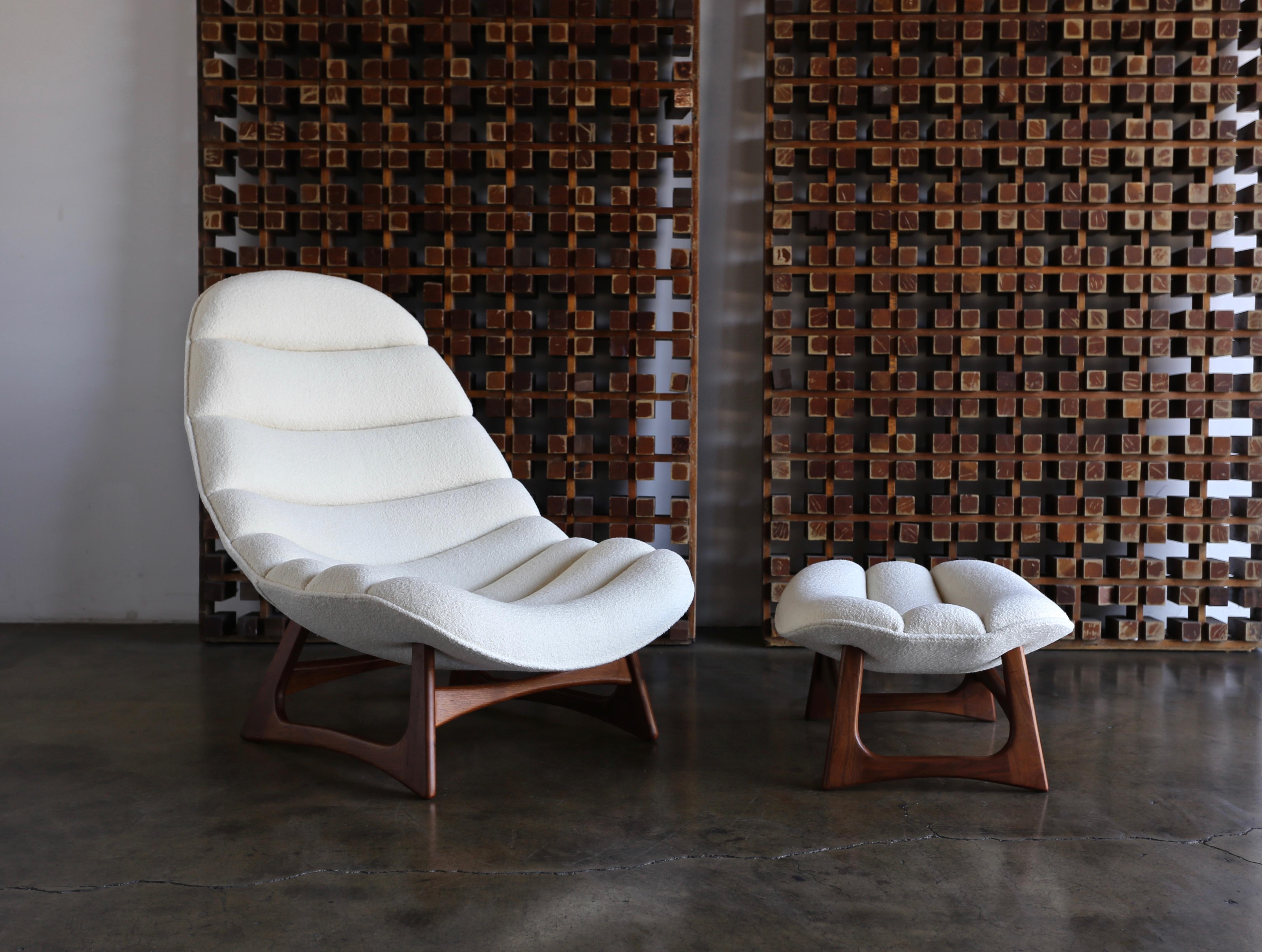 Fabric Adrian Pearsall Lounge Chair and Ottoman for Craft Associates Inc., circa 1960