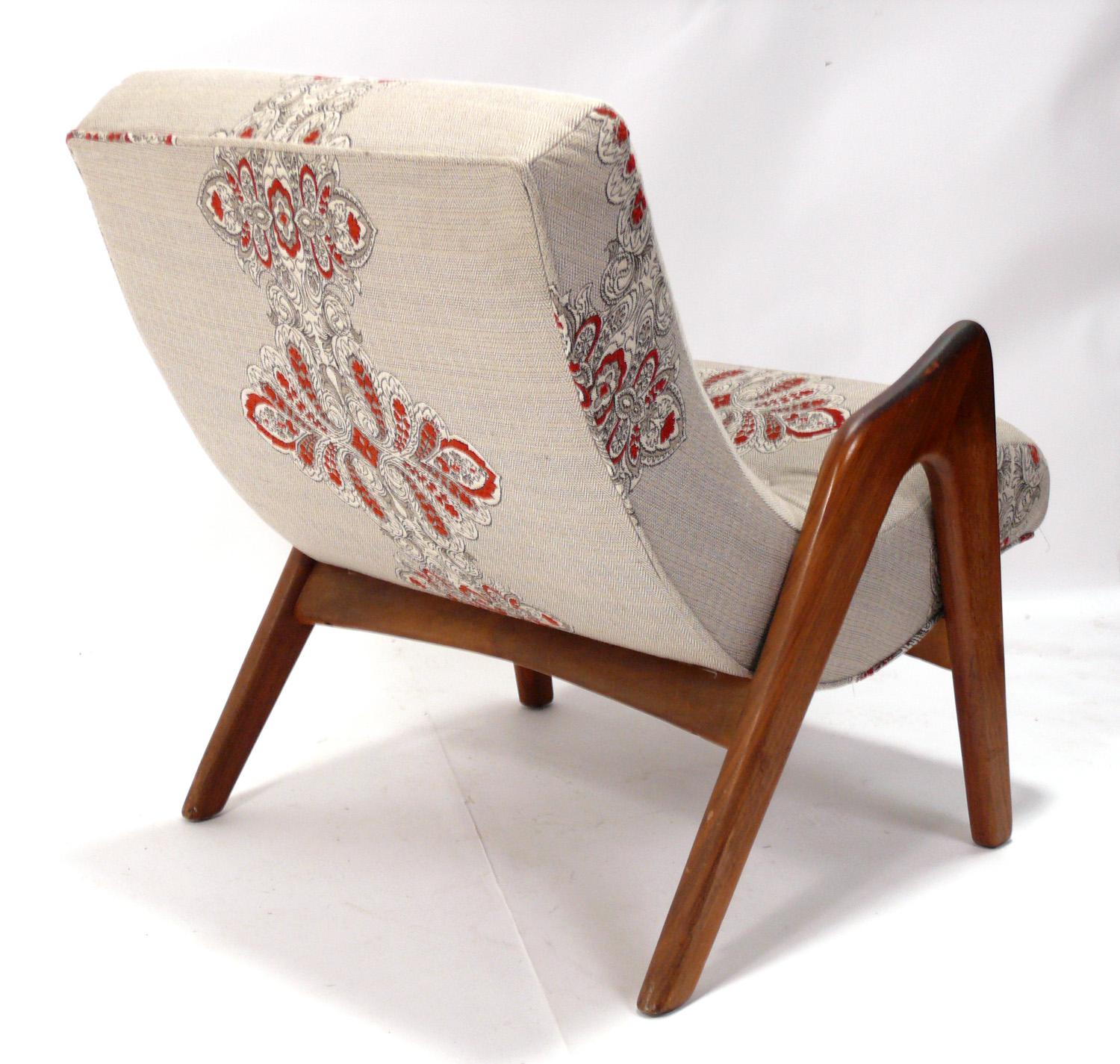 American Adrian Pearsall Lounge Chair Reupholstered in Your Fabric For Sale