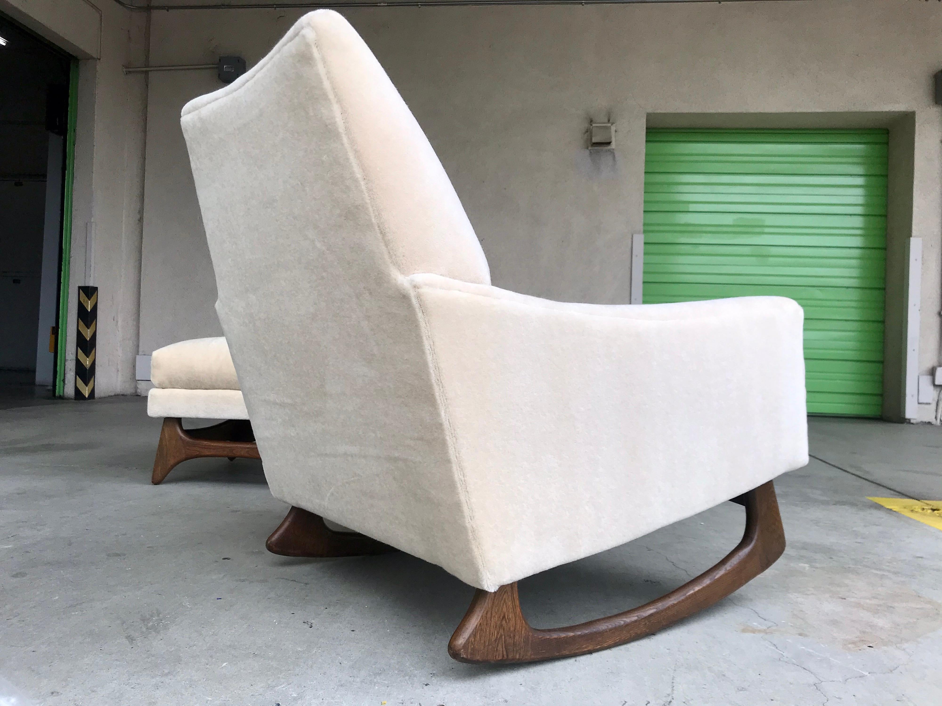 Fabric Adrian Pearsall Lounge Chair Rocker with Ottoman