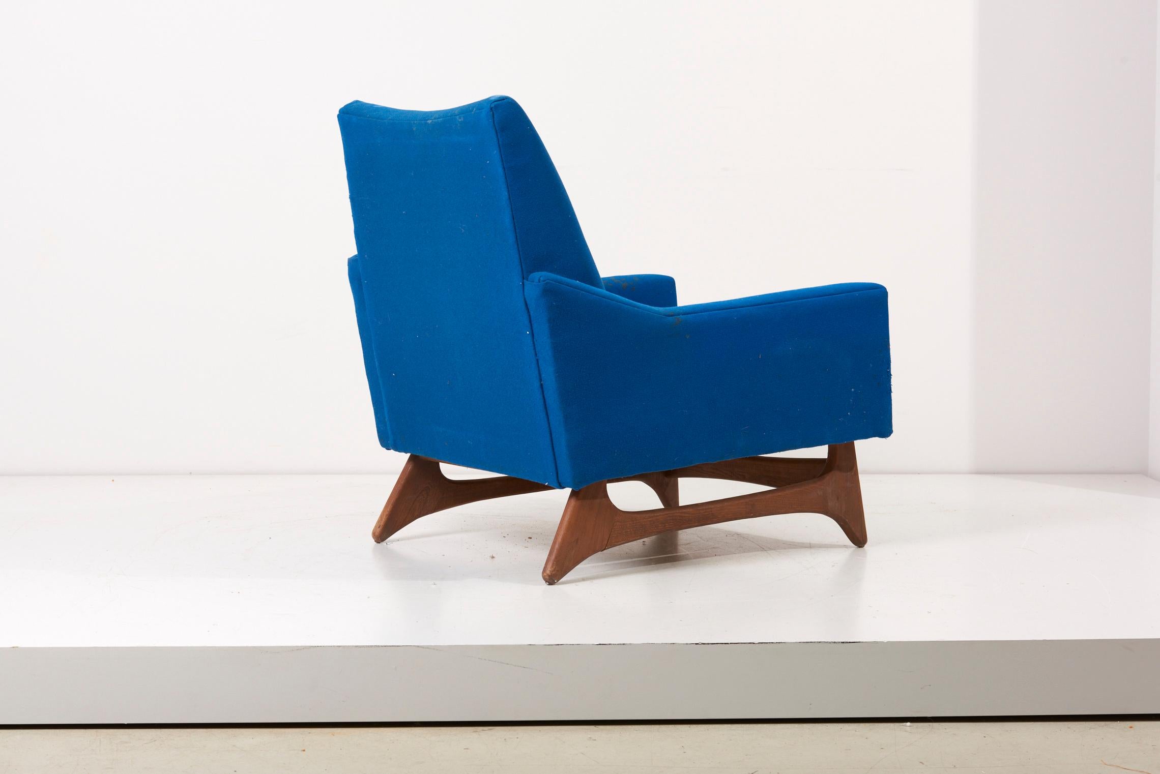 Adrian Pearsall Lounge Chair in Cobalt Blue, USA 1960s  For Sale 3