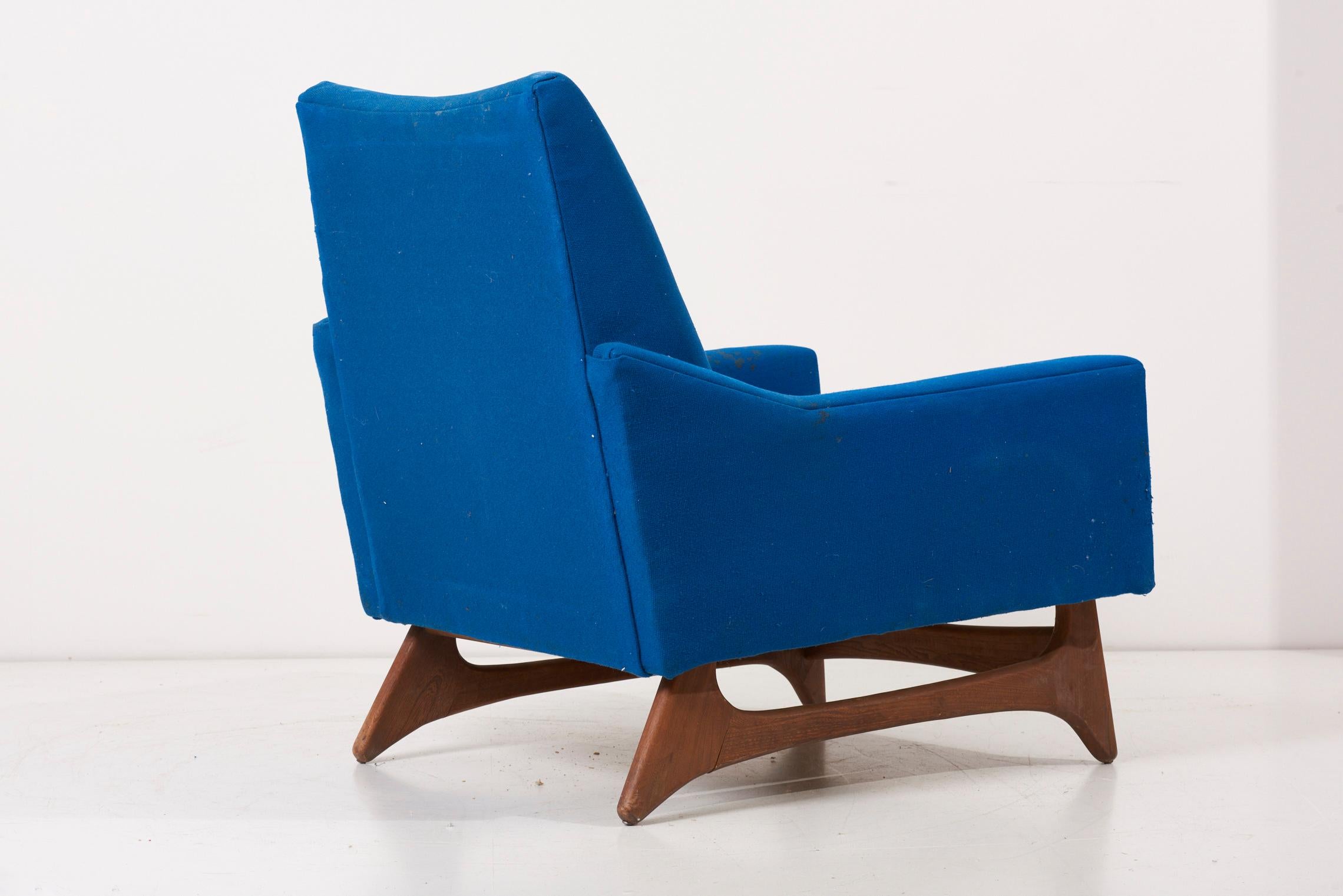 Adrian Pearsall Lounge Chair in Cobalt Blue, USA 1960s  4