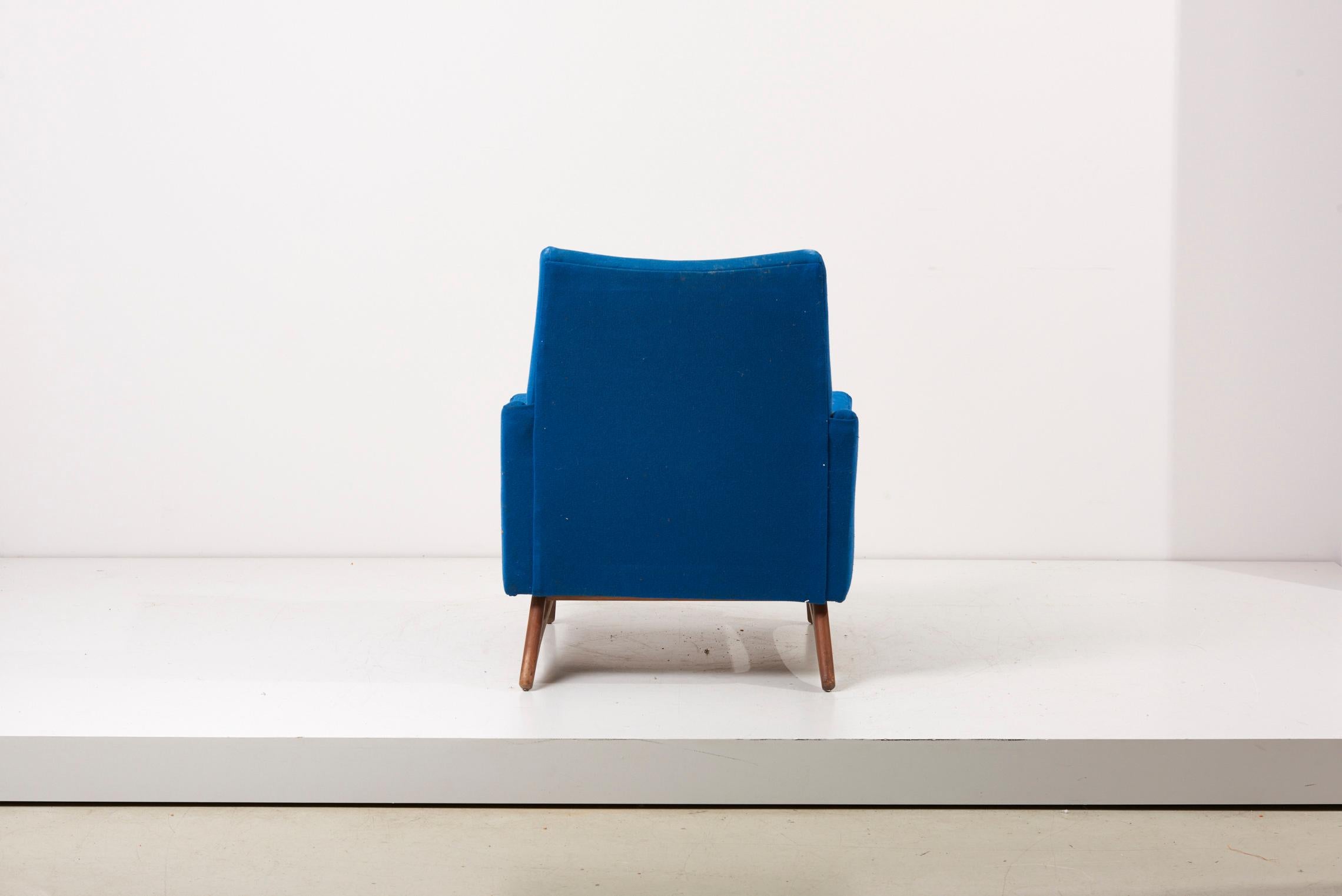 Mid-Century Modern Adrian Pearsall Lounge Chair in Cobalt Blue, USA 1960s 