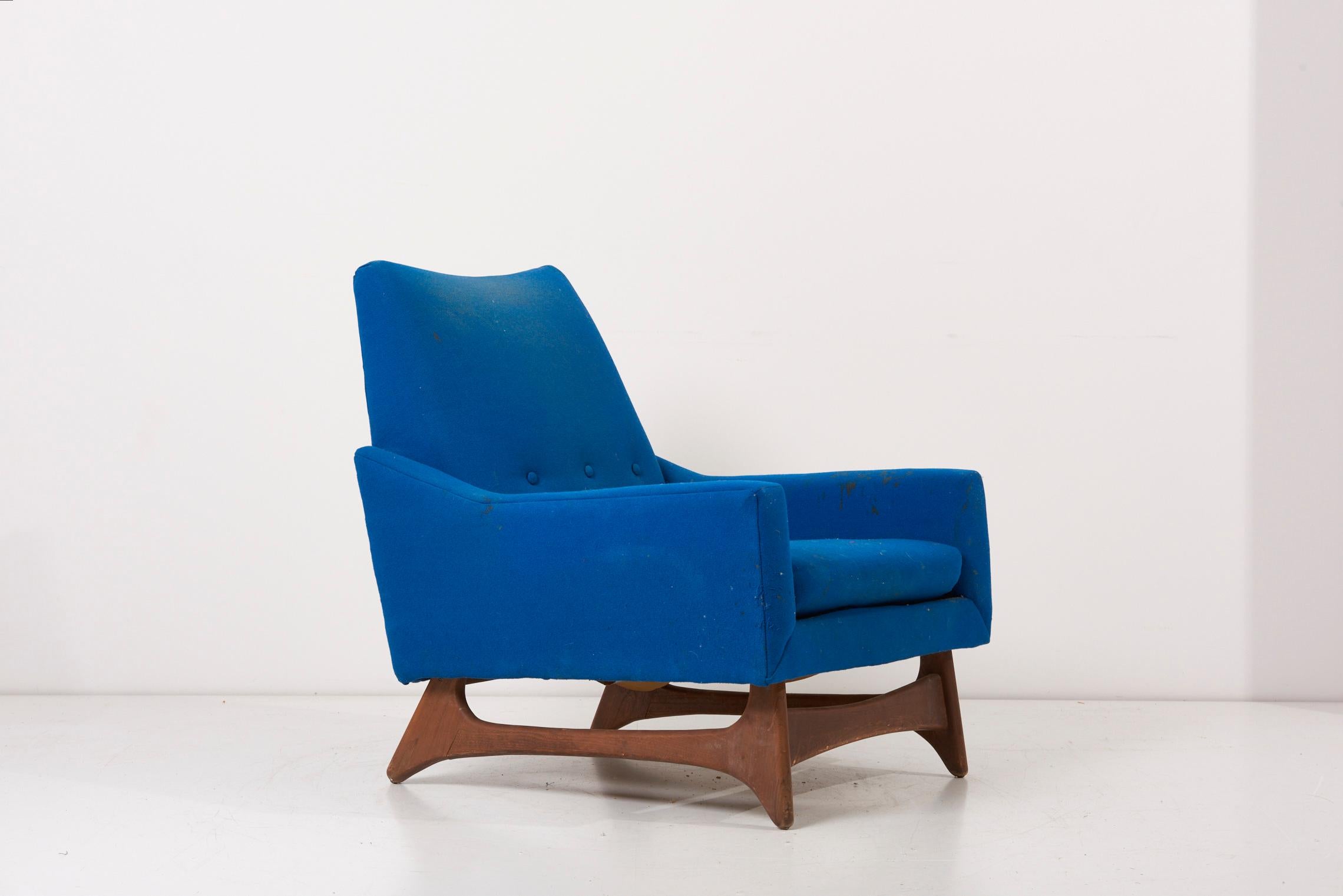 American Adrian Pearsall Lounge Chair in Cobalt Blue, USA 1960s 