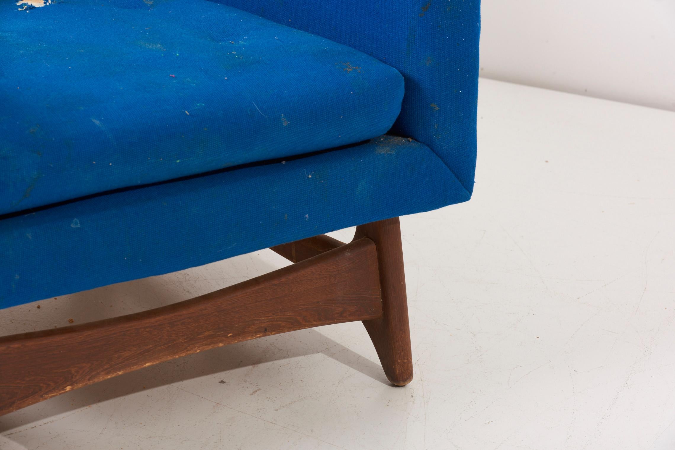 Mid-20th Century Adrian Pearsall Lounge Chair in Cobalt Blue, USA 1960s  For Sale