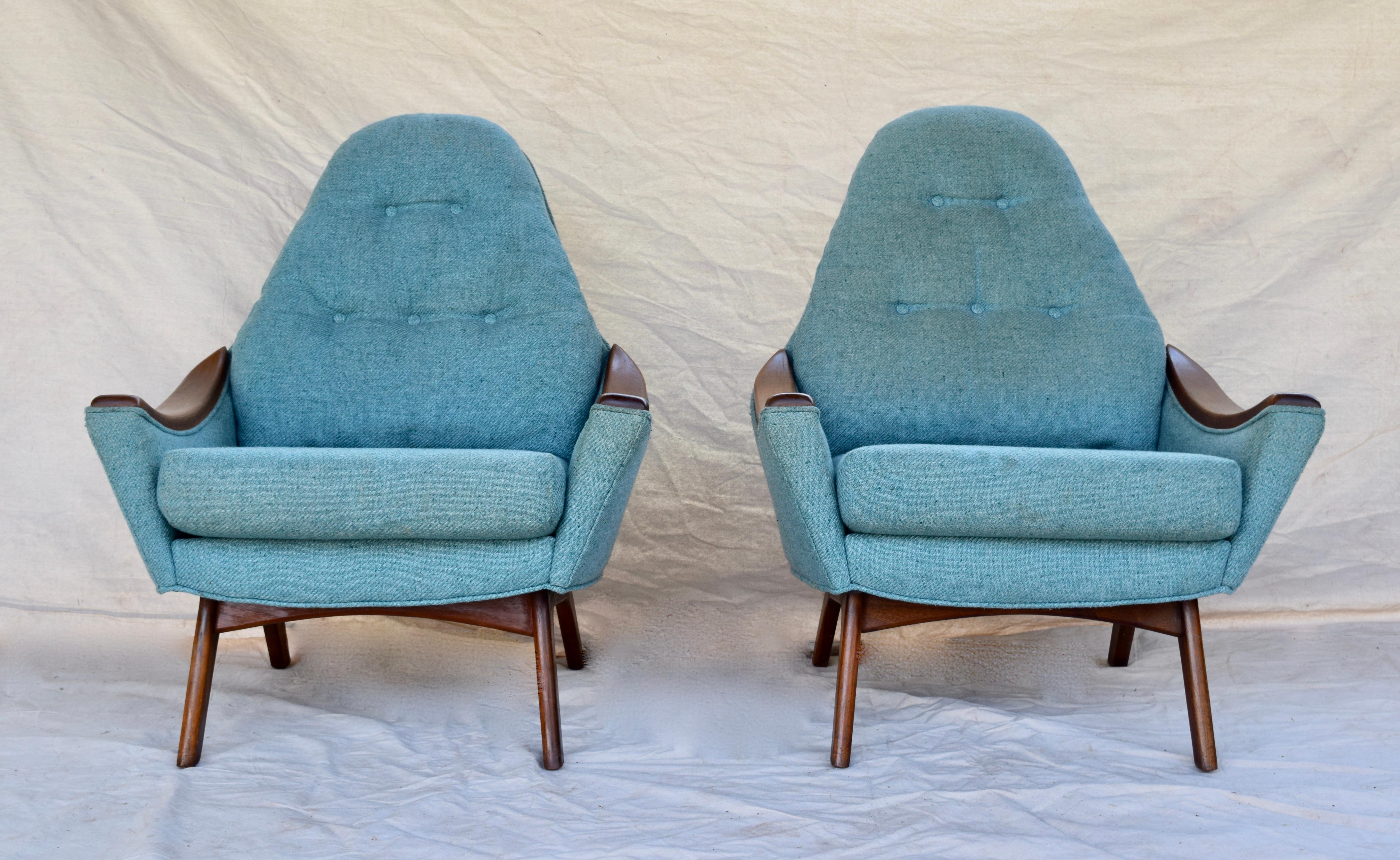 Mid-Century Modern Adrian Pearsall Papa Bear Lounge Chairs