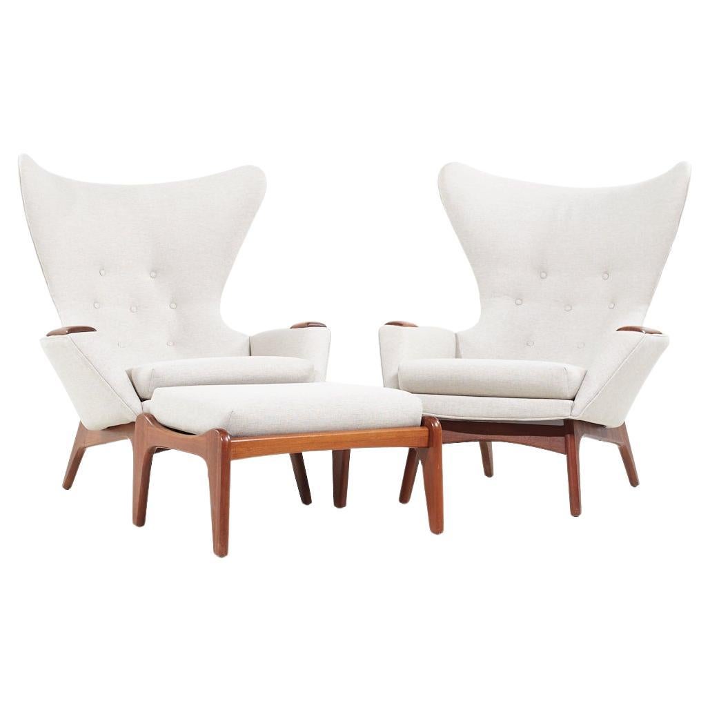 SOLD 03/06/24 Adrian Pearsall Mid Century 2231-C Wingback Chairs with Ottoman