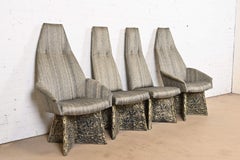 Adrian Pearsall - Sedie da pranzo brutaliste di metà secolo con schienale alto, set di quattro sedie