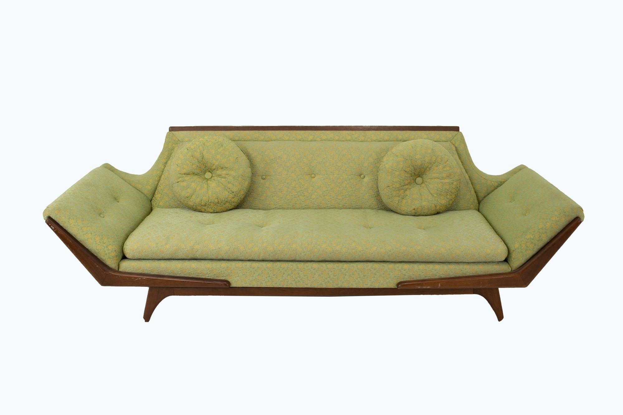 Adrian Pearsall midcentury gondola sofa
Sofa measures: 97 wide x 35 deep x 29.5 high

All pieces of furniture can be had in what we call restored vintage condition. This means the piece is restored upon purchase so it’s free of watermarks, chips