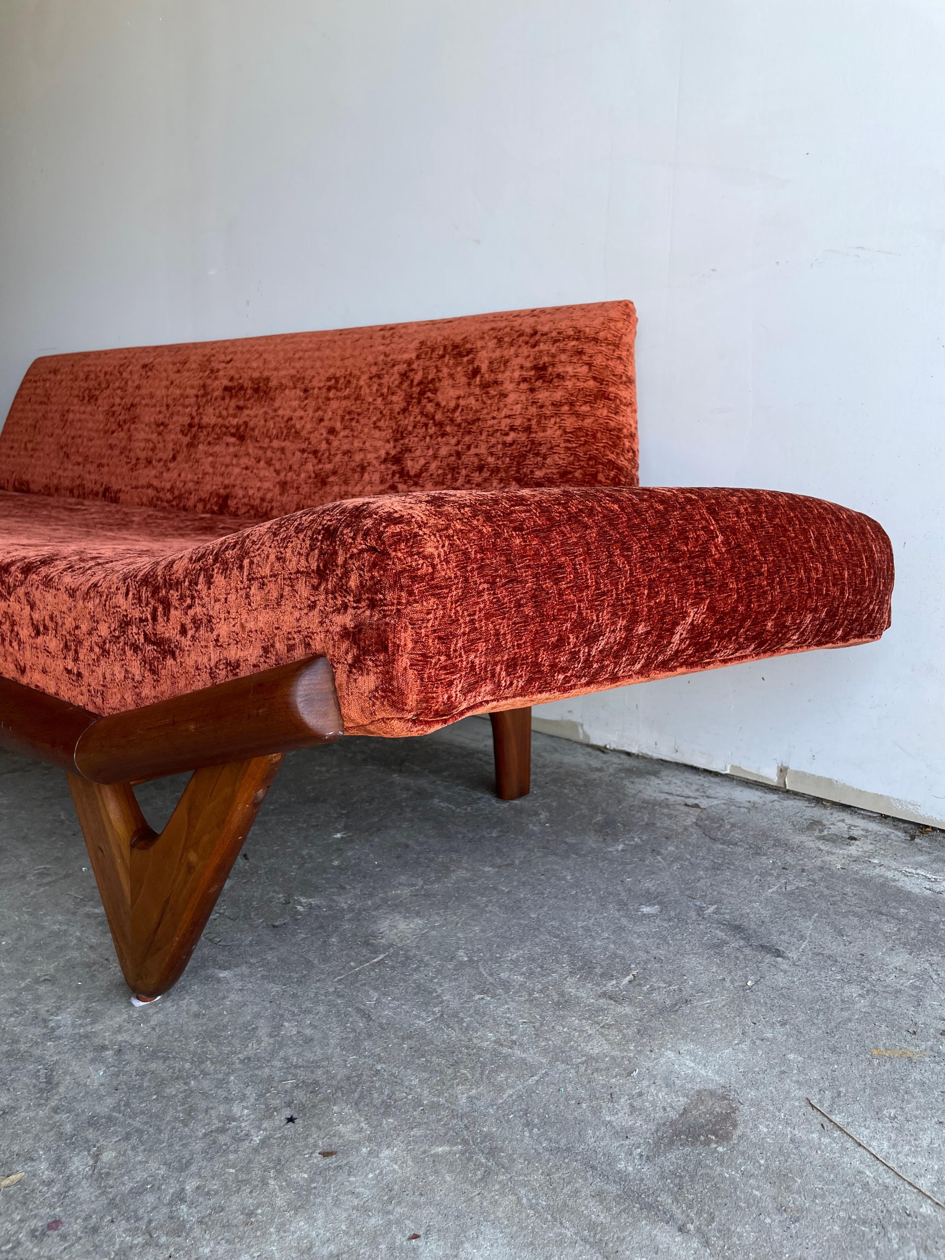 Fabric Adrian Pearsall Mid Century Gondola Sofa