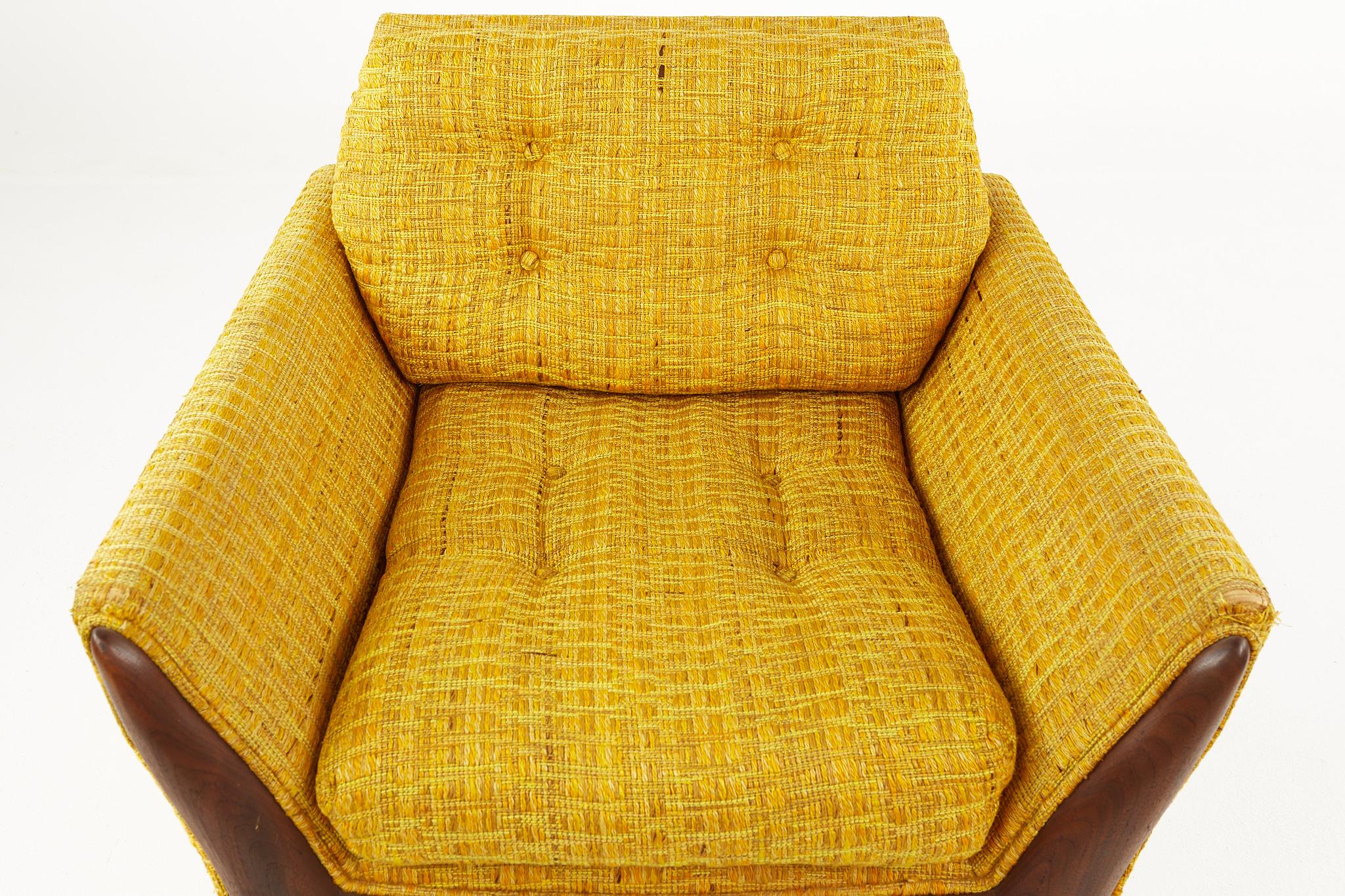 Adrian Pearsall Mid Century Lounge Chair Yellow 2