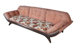 Adrian Pearsall Mid Century Modern Atomic Walnut Gondola Sofa Couch 96"