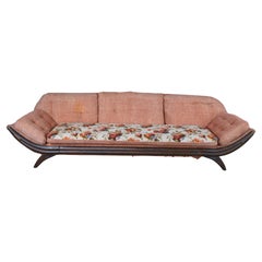 Adrian Pearsall Mid Century Modern Atomic Walnut Gondola Sofa Couch 96"