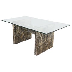 Adrian Pearsall Mid-Century Modern Brutalist Glass Top Dining Table, 1960s