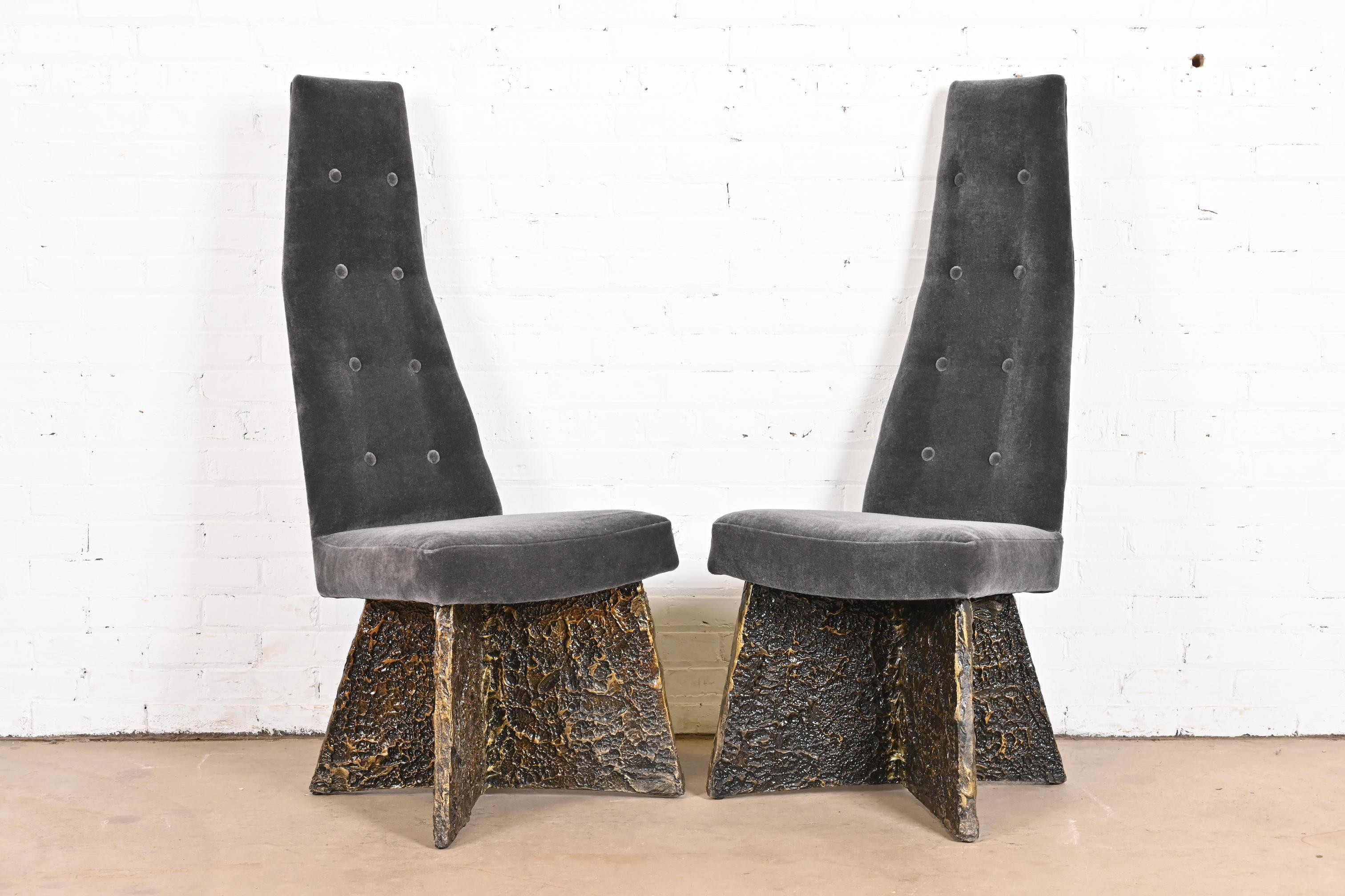 American Adrian Pearsall Mid-Century Modern Brutalist High Back Chairs, Pair For Sale