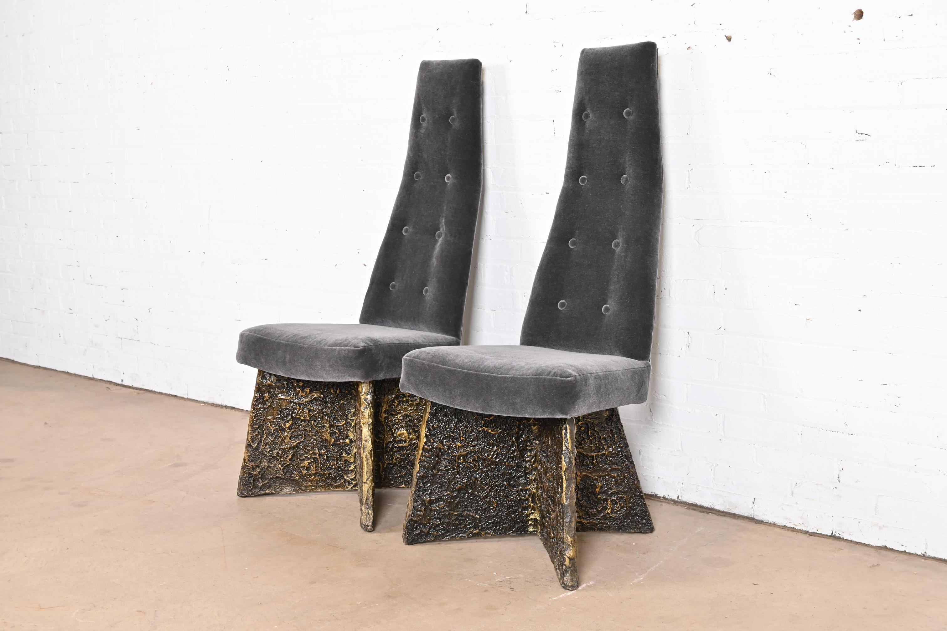 Adrian Pearsall Brutalistische Stühle mit hoher Rückenlehne, Mitte des Jahrhunderts, Paar (Mitte des 20. Jahrhunderts) im Angebot