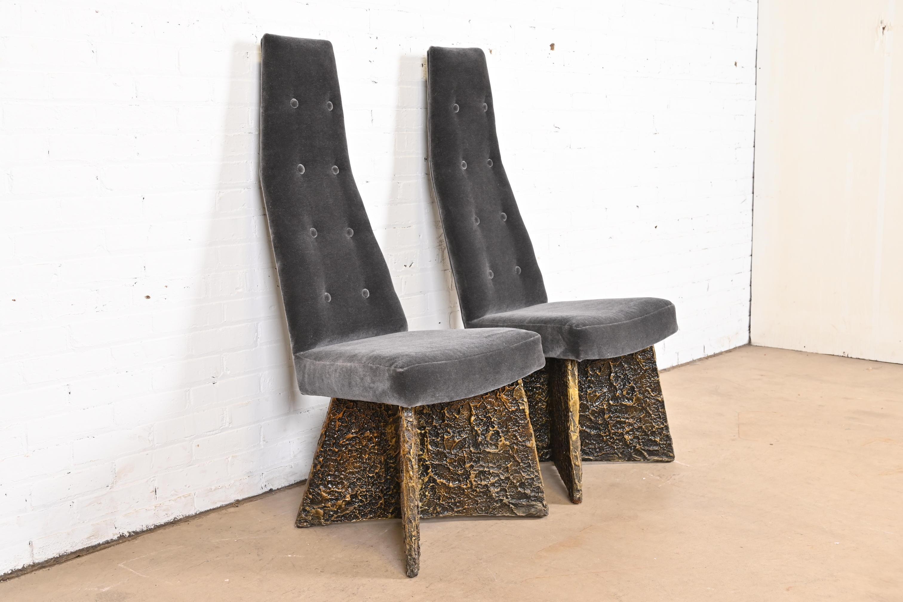 Adrian Pearsall Brutalistische Stühle mit hoher Rückenlehne, Mitte des Jahrhunderts, Paar im Angebot 1